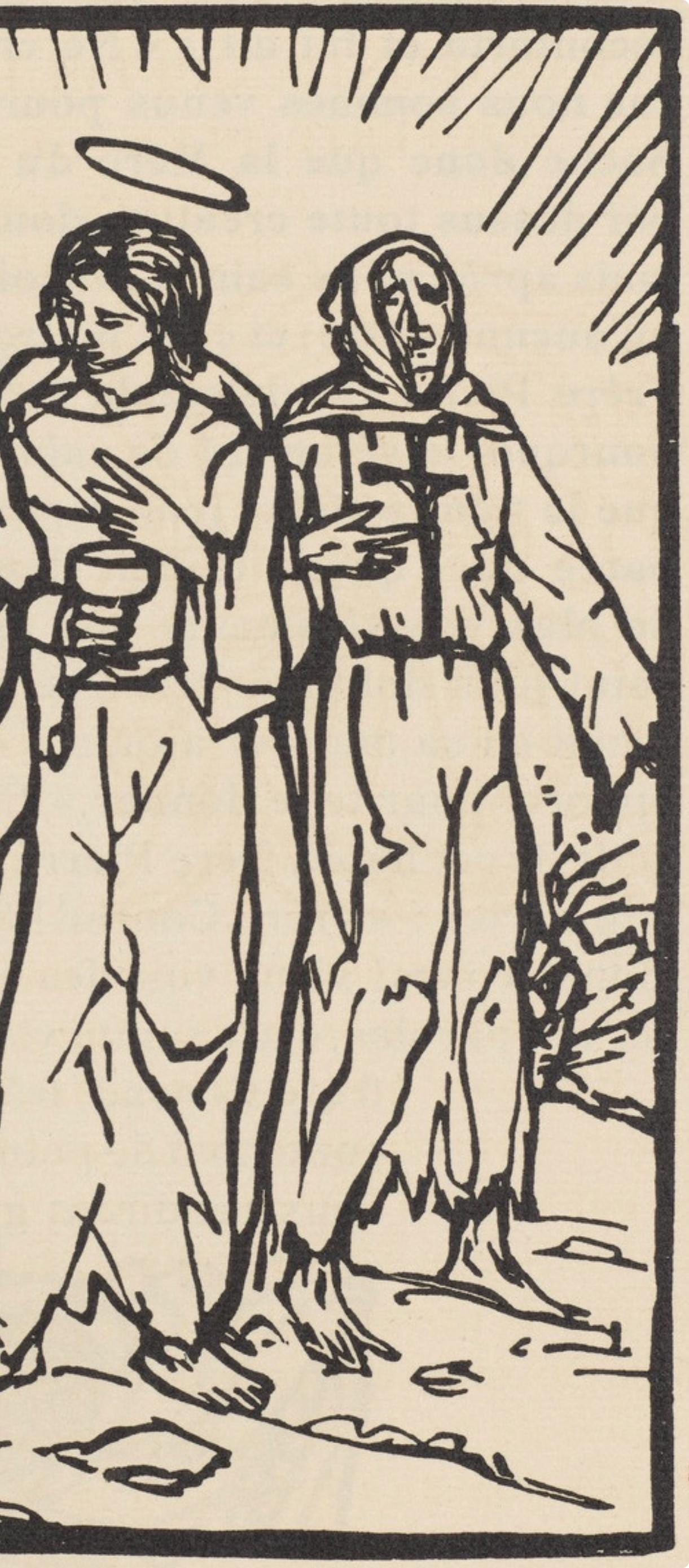 Woodcut - mile Bernard - Composition (Morane - No. 100) - Les Petites Fleurs de St. Franoise - 4