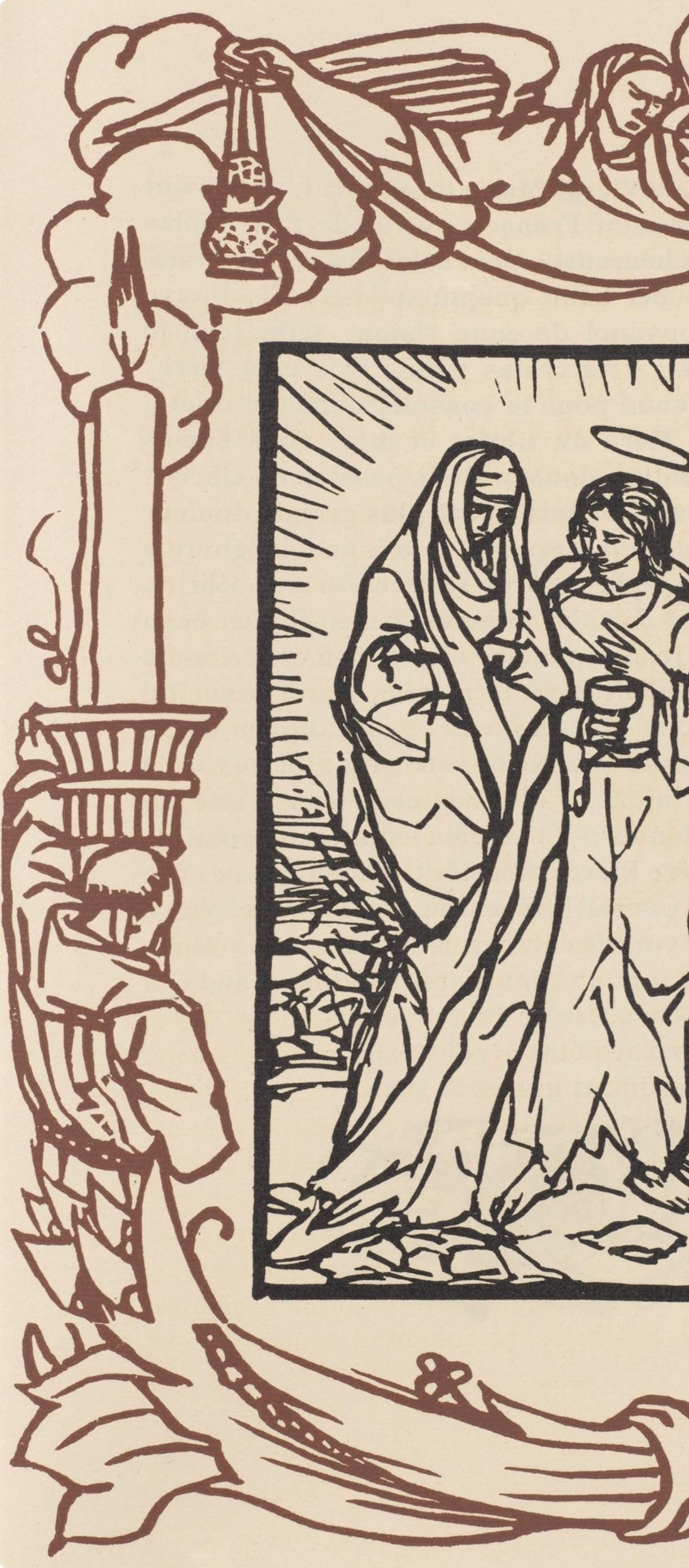 Woodcut - mile Bernard - Composition (Morane - No. 100) - Les Petites Fleurs de St. Franoise - 5