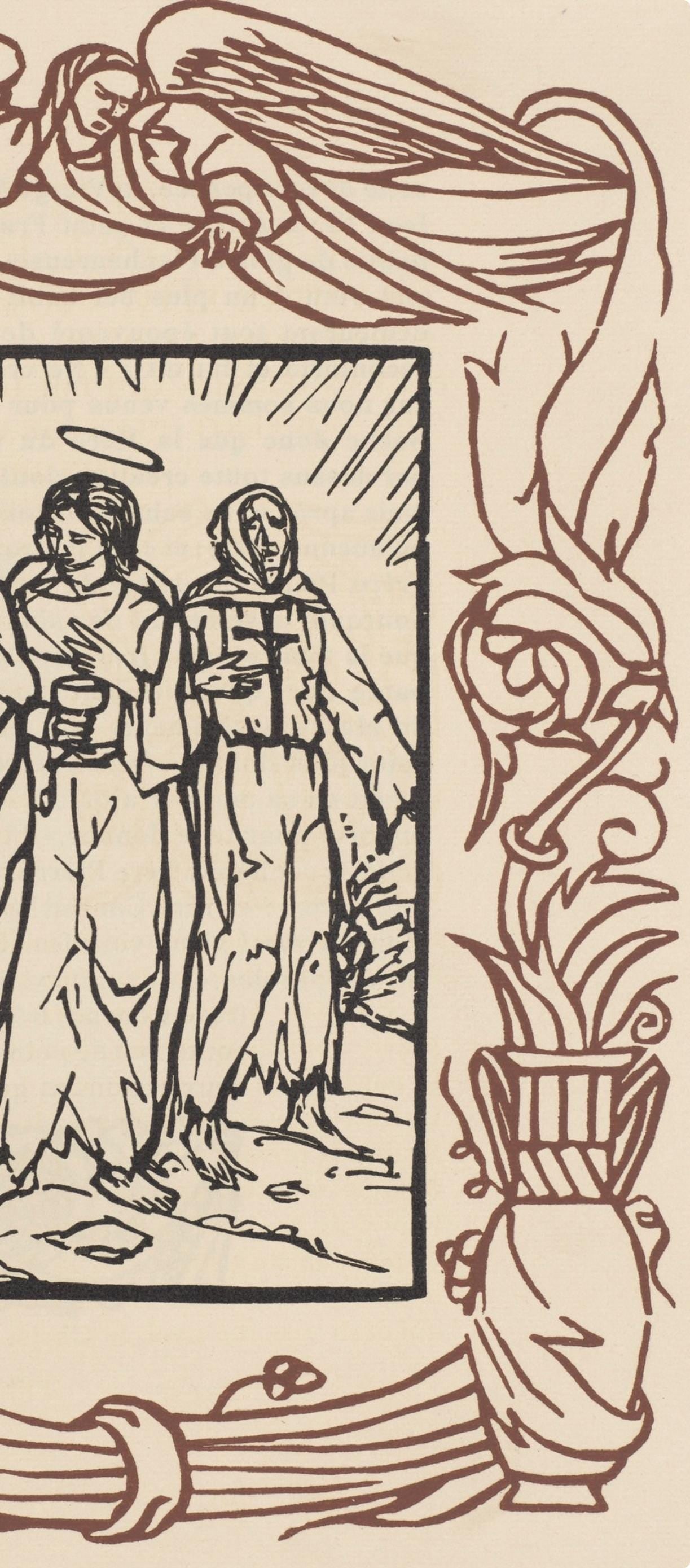 Woodcut - mile Bernard - Composition (Morane - No. 100) - Les Petites Fleurs de St. Franoise - 6