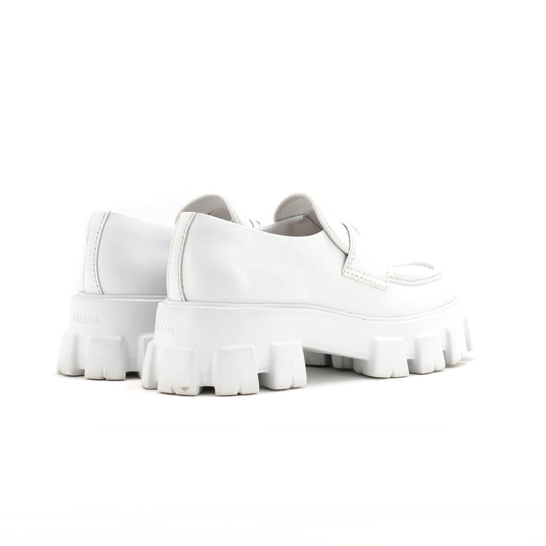 Leather Prada Men's Monolith Loafers - 3