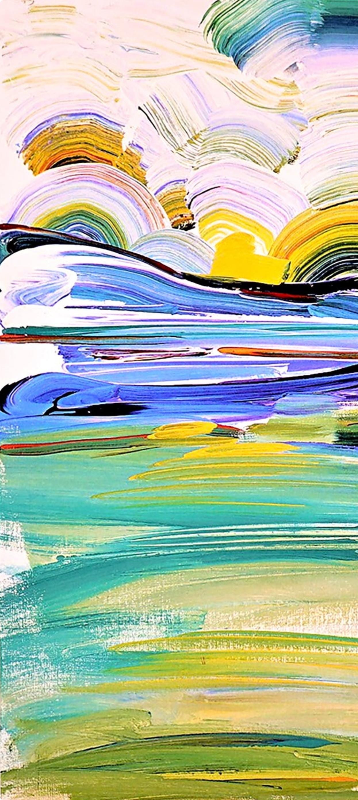 Official Lithograph - Peter Max - Umbrella Man at Sunrise - Hand Signed - 5