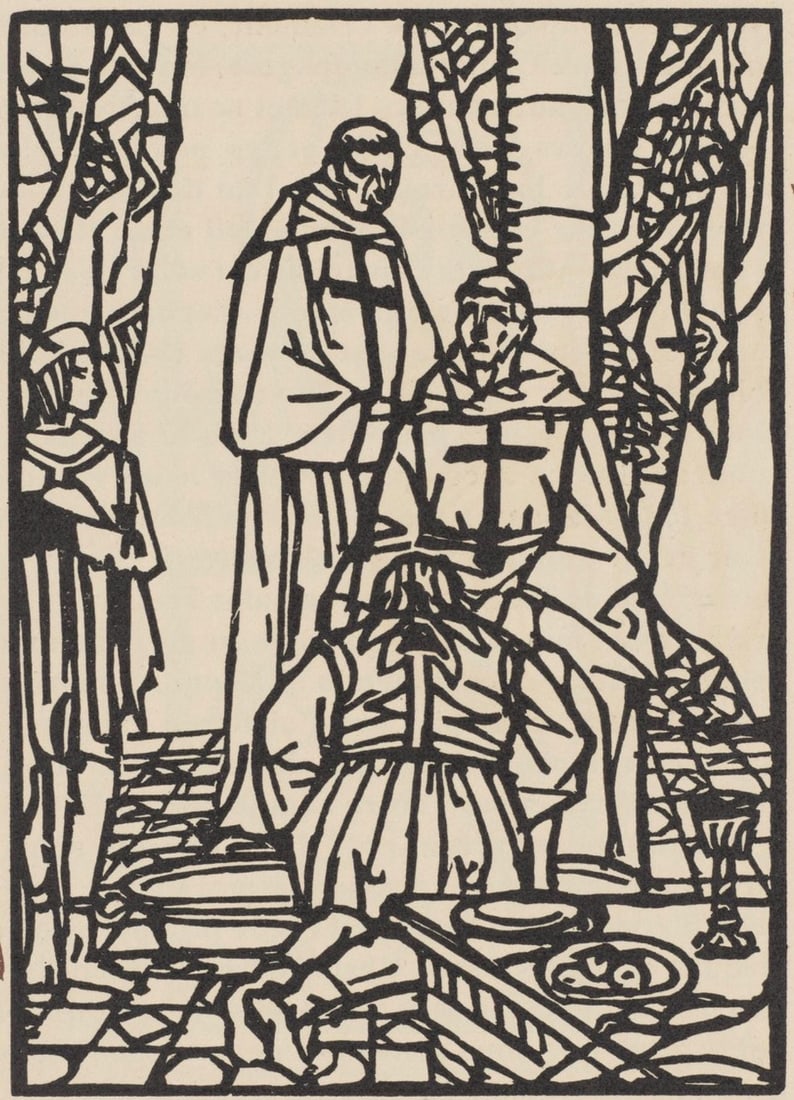 Woodcut - mile Bernard - Composition (Morane - No. 100) - Les Petites Fleurs de St. Franoise - 2