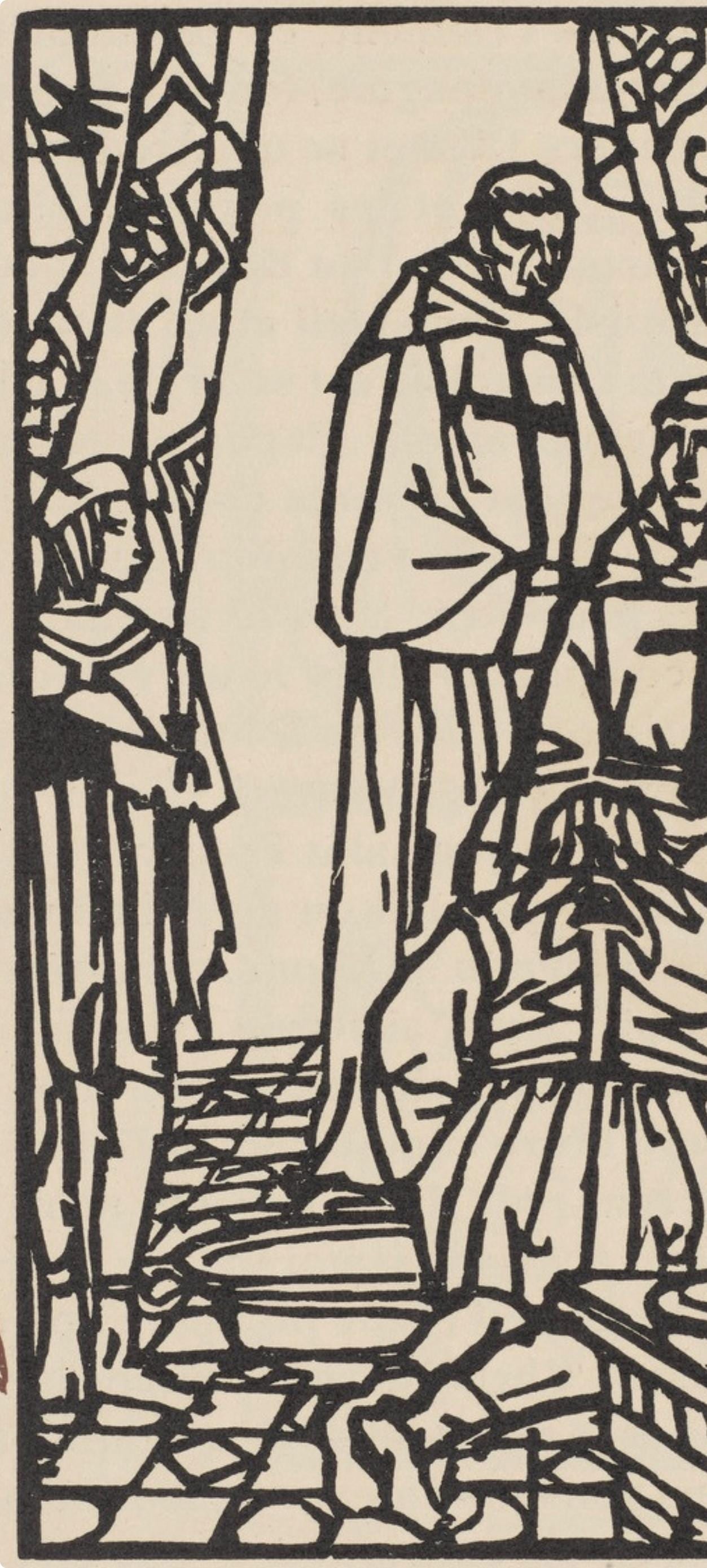 Woodcut - mile Bernard - Composition (Morane - No. 100) - Les Petites Fleurs de St. Franoise - 3