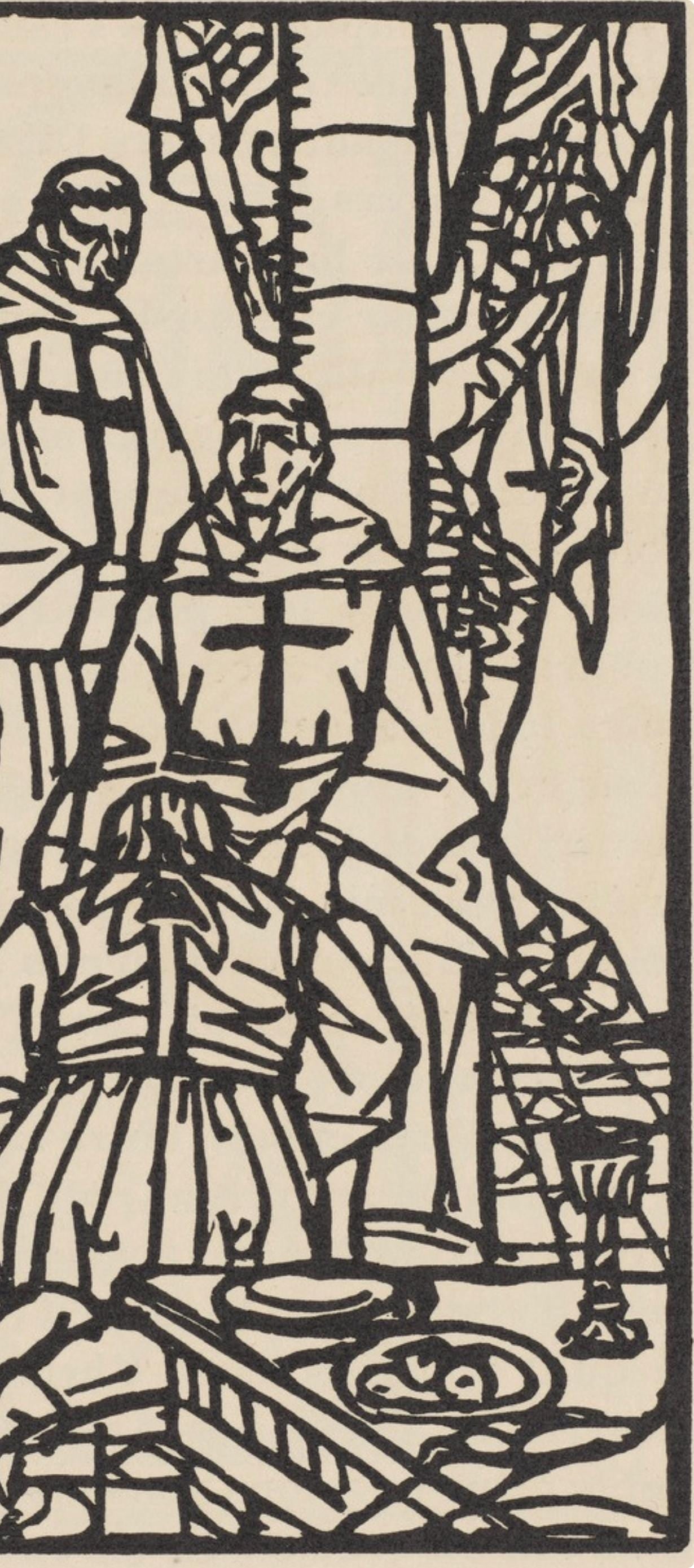 Woodcut - mile Bernard - Composition (Morane - No. 100) - Les Petites Fleurs de St. Franoise - 4