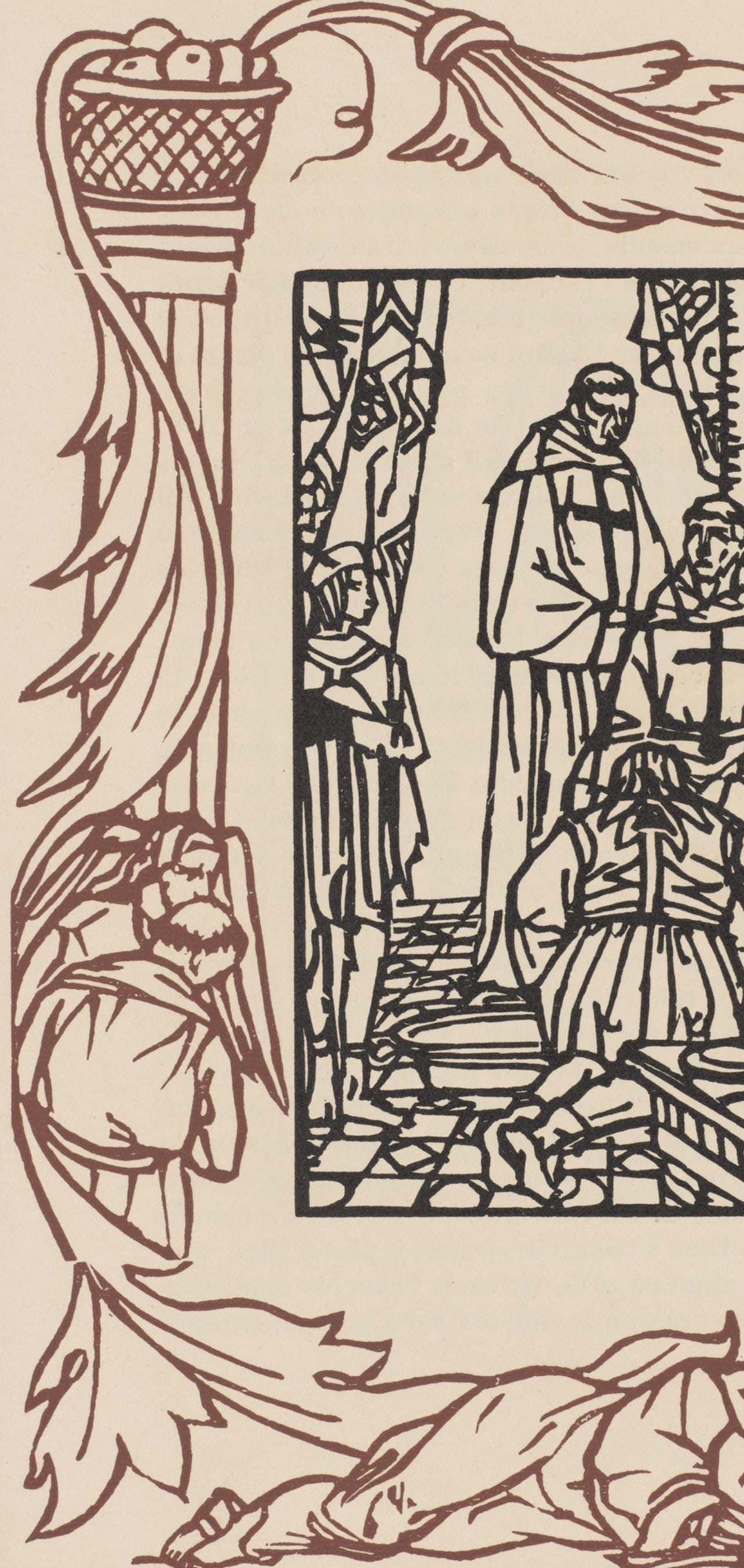 Woodcut - mile Bernard - Composition (Morane - No. 100) - Les Petites Fleurs de St. Franoise - 5