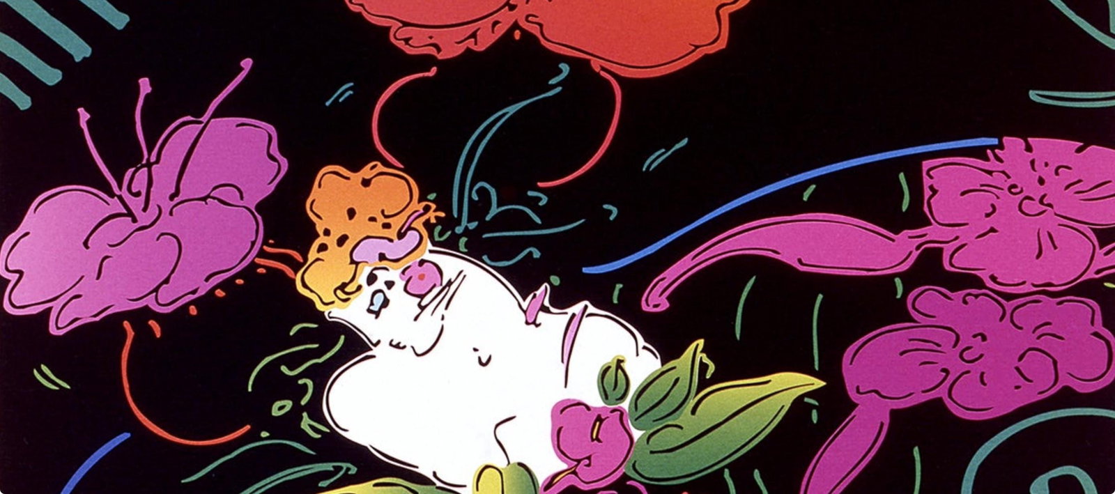 Official Lithograph - Peter Max - Lady with Floating Flowers - Hand Signed - 3