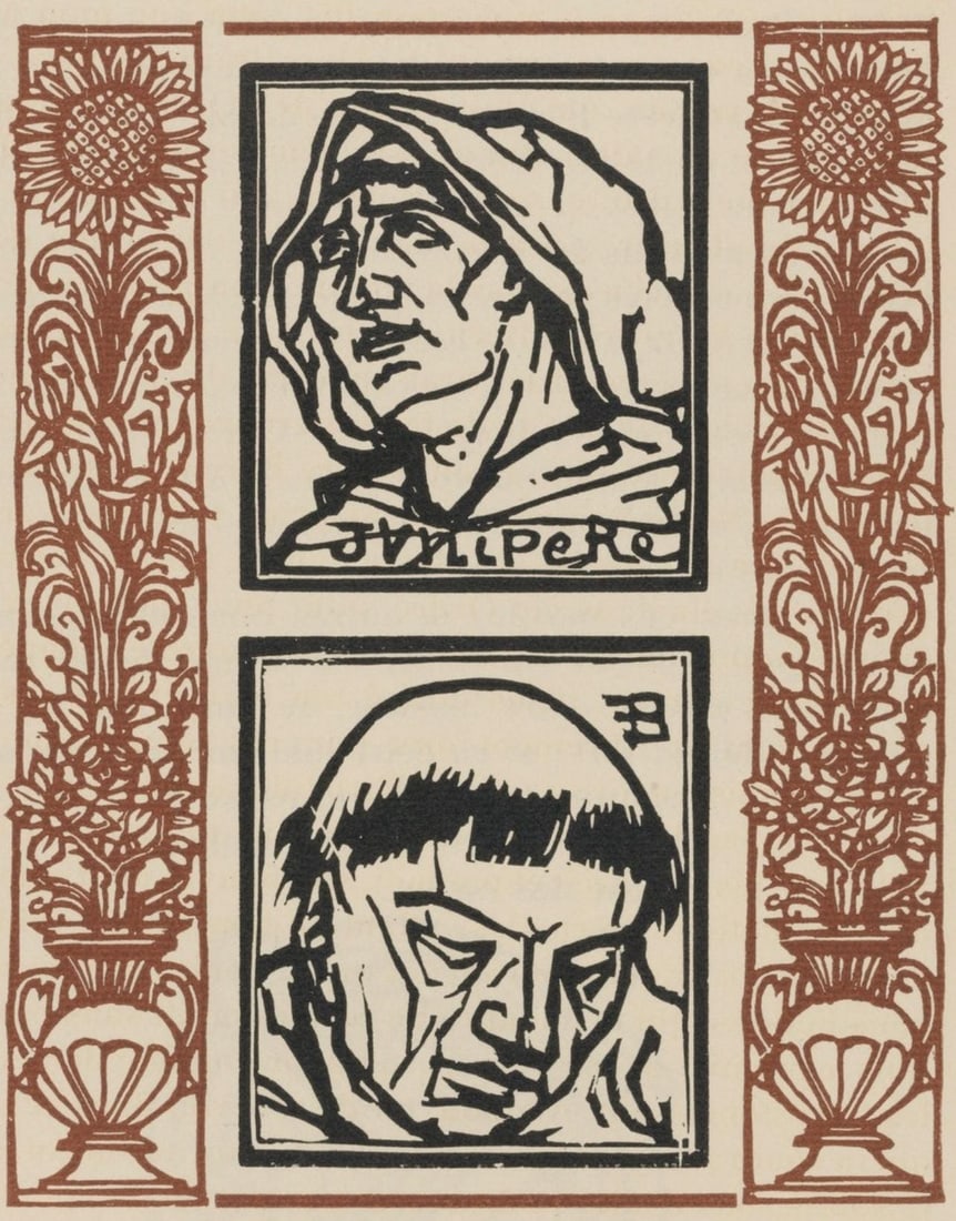 Woodcut - mile Bernard - Composition (Morane - No. 100) - Les Petites Fleurs de St. Franoise (1 of 9)