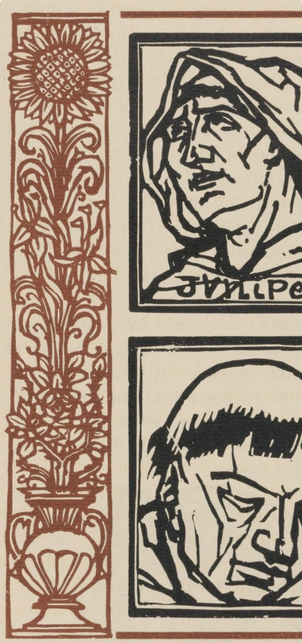 Woodcut - mile Bernard - Composition (Morane - No. 100) - Les Petites Fleurs de St. Franoise - 3