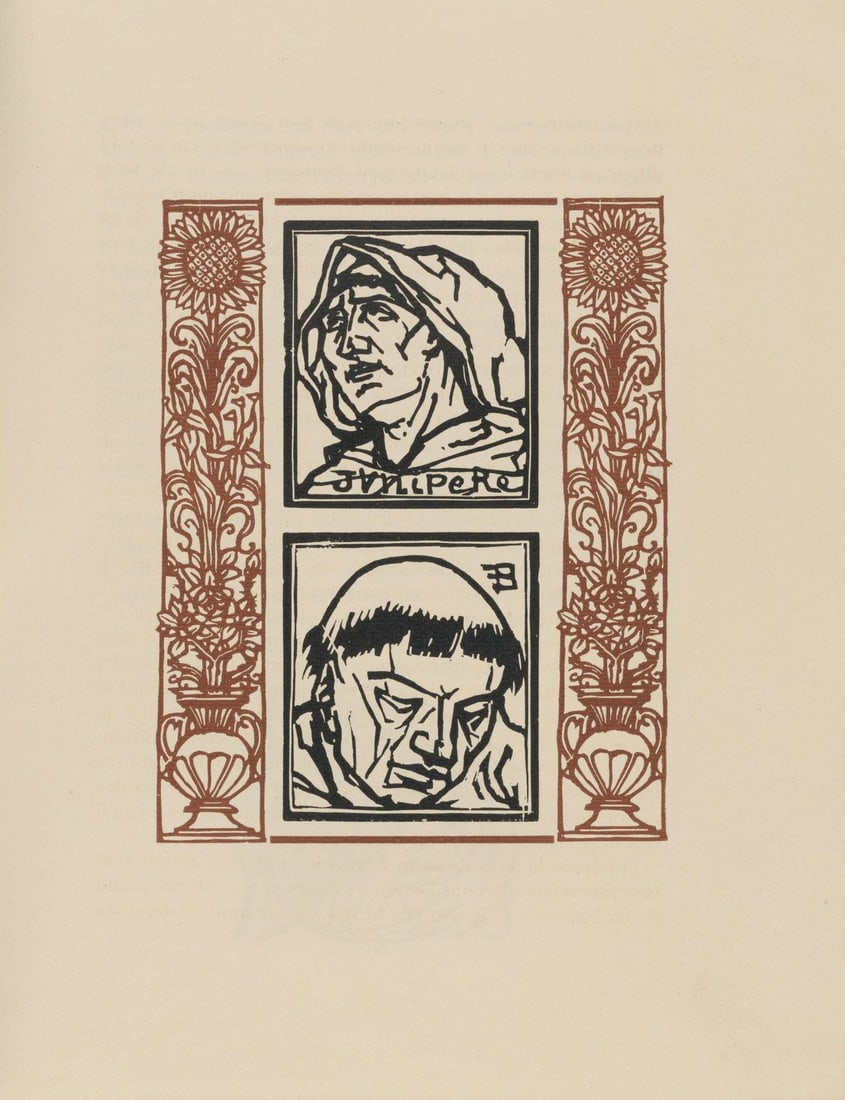 Woodcut - mile Bernard - Composition (Morane - No. 100) - Les Petites Fleurs de St. Franoise - 5