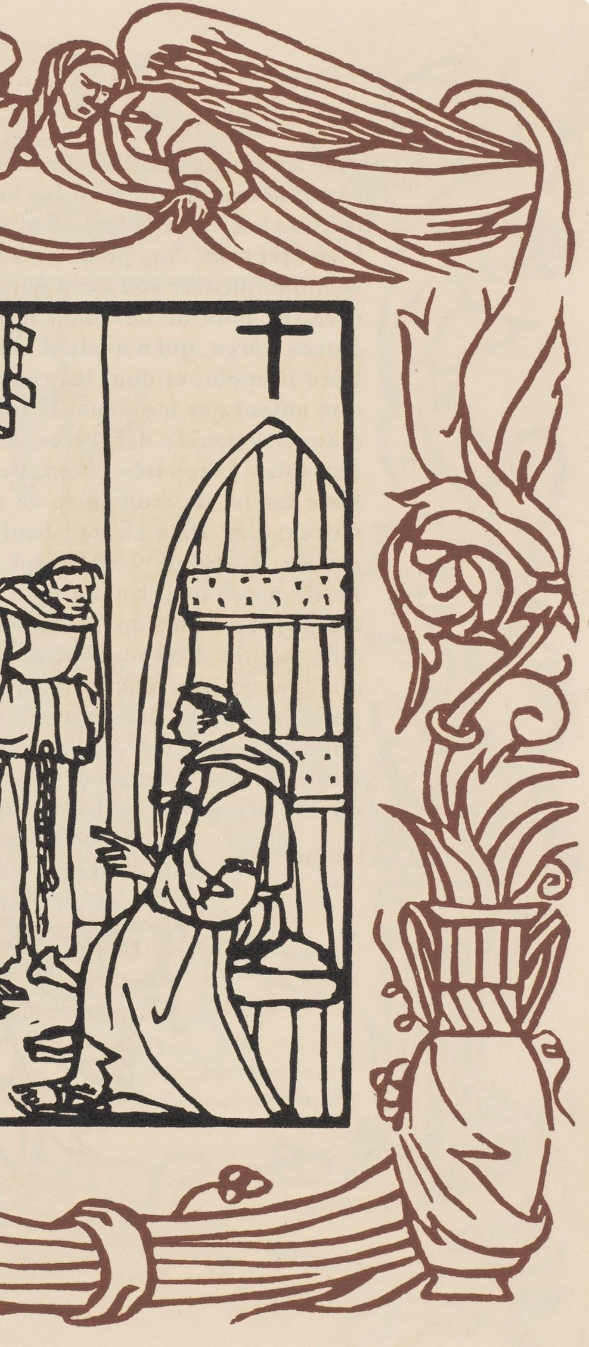 Woodcut - mile Bernard - Composition (Morane - No. 100) - Les Petites Fleurs de St. Franoise - 6