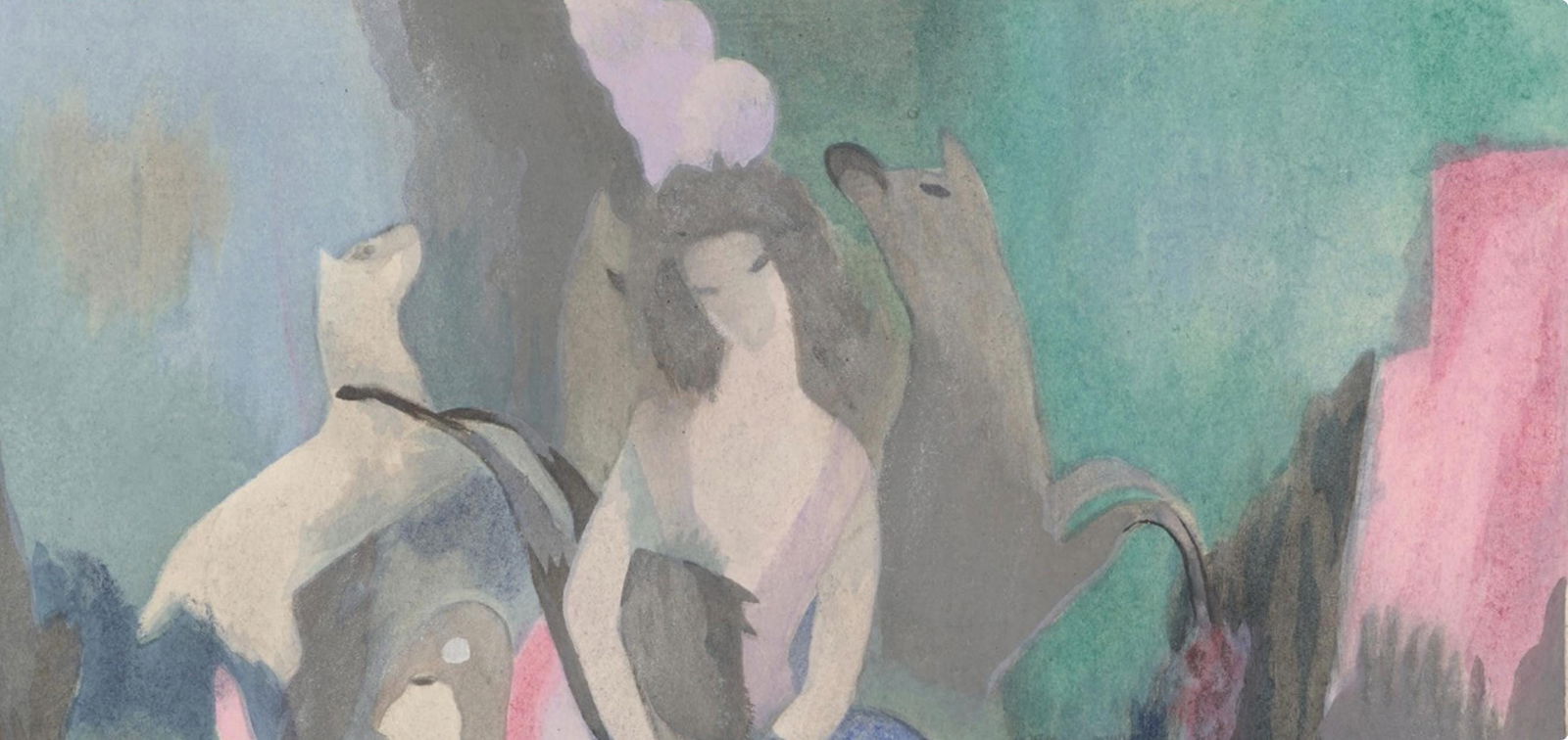 Lithograph - Marie Laurencin - Composition - Les Biches - 2