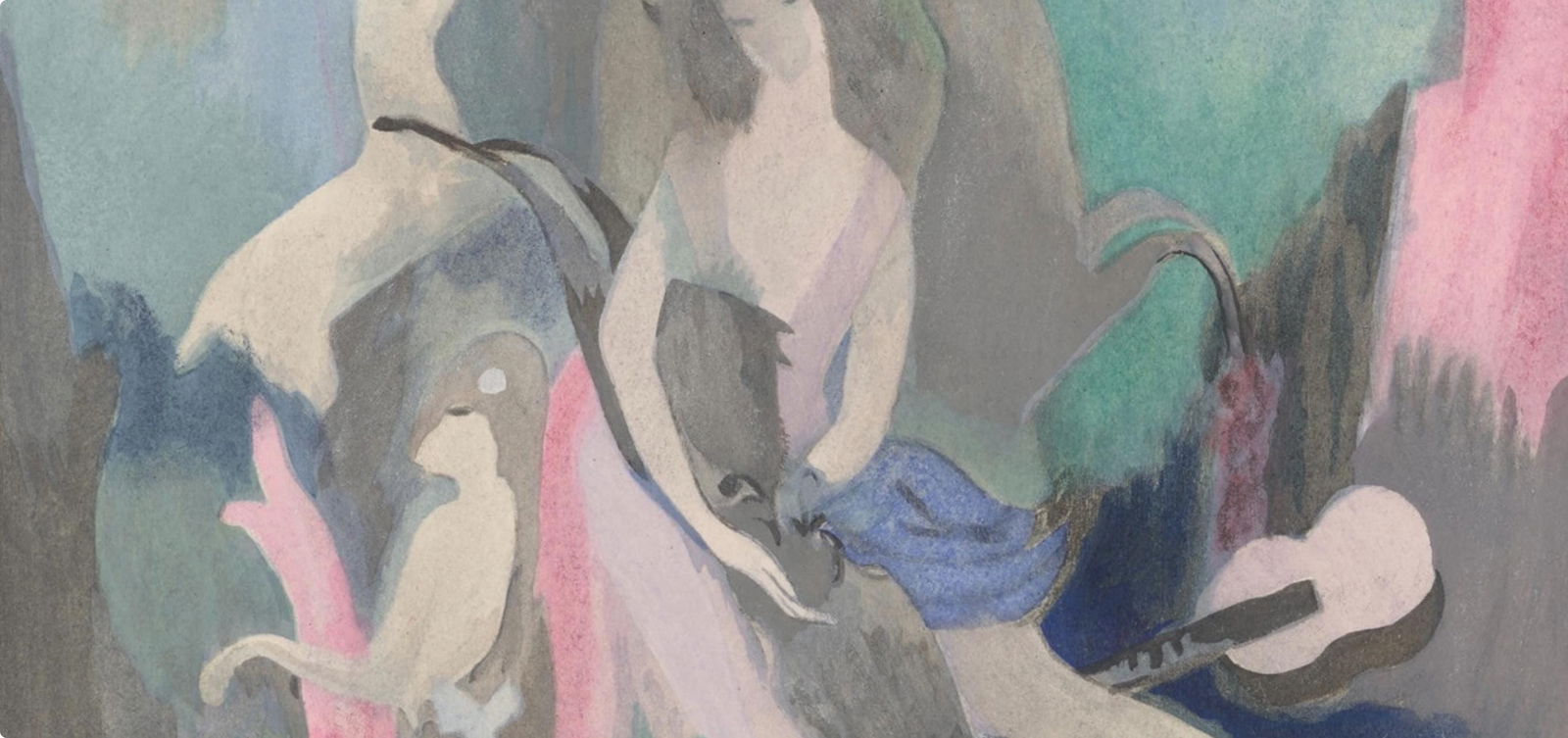 Lithograph - Marie Laurencin - Composition - Les Biches - 3