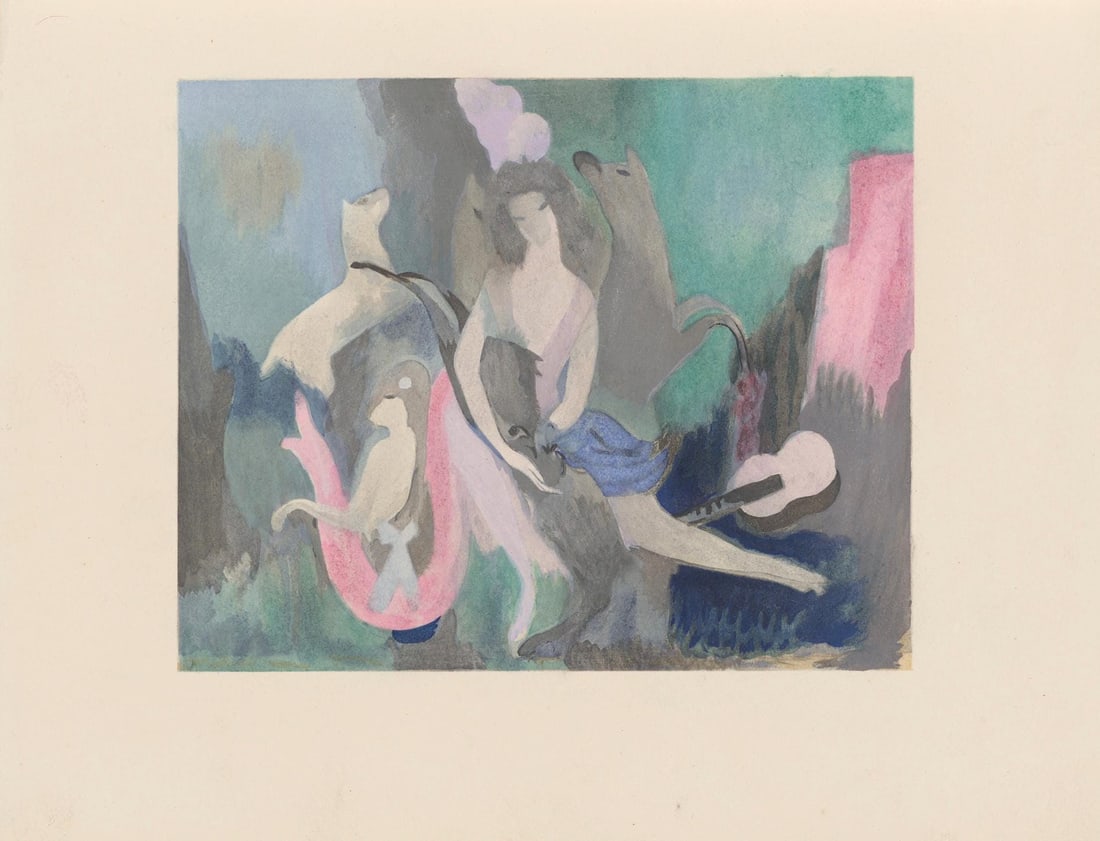 Lithograph - Marie Laurencin - Composition - Les Biches - 5
