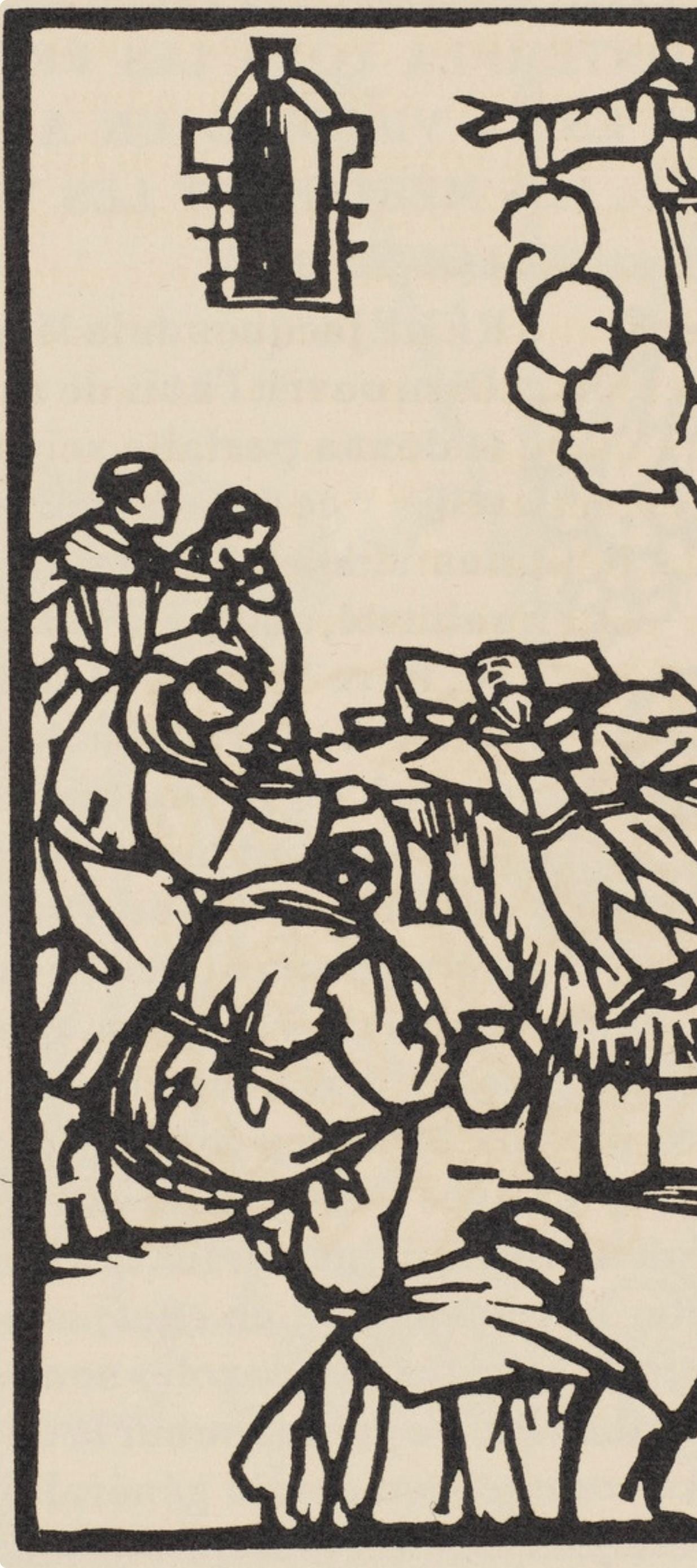 Woodcut - mile Bernard - Composition (Morane - No. 100) - Les Petites Fleurs de St. Franoise - 3