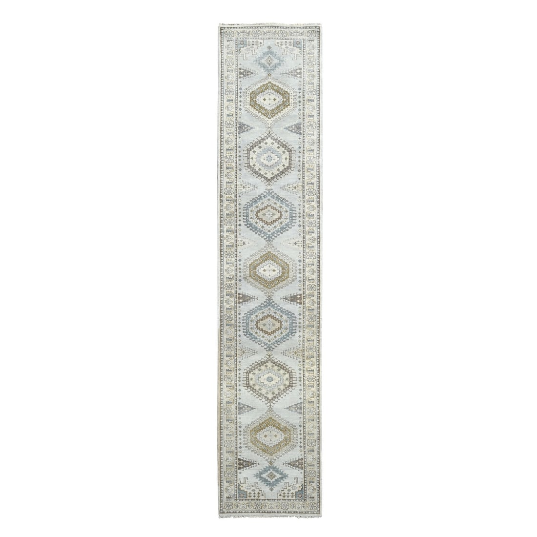 Rug 2'8"x14'1" Habor Haze Gray Zoroastrian Village Design Oriental Runner: Rug 2'8"x14'1" Habor Haze Gray Zoroastrian Village Design Oriental Runner This listing features Rug 2'8"x14'1" Habor Haze Gray Zoroastrian Village Design Oriental Runner. Item specifics are provided