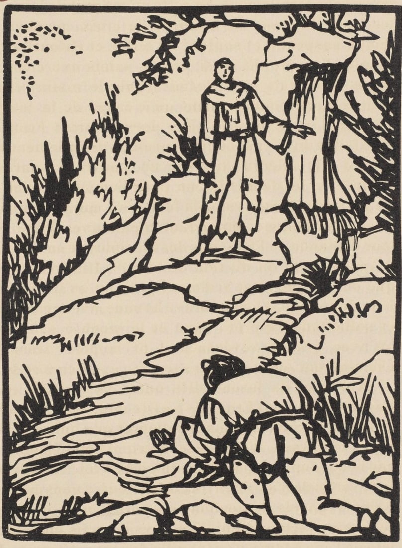 Woodcut - mile Bernard - Composition (Morane - No. 100) - Les Petites Fleurs de St. Franoise - 2