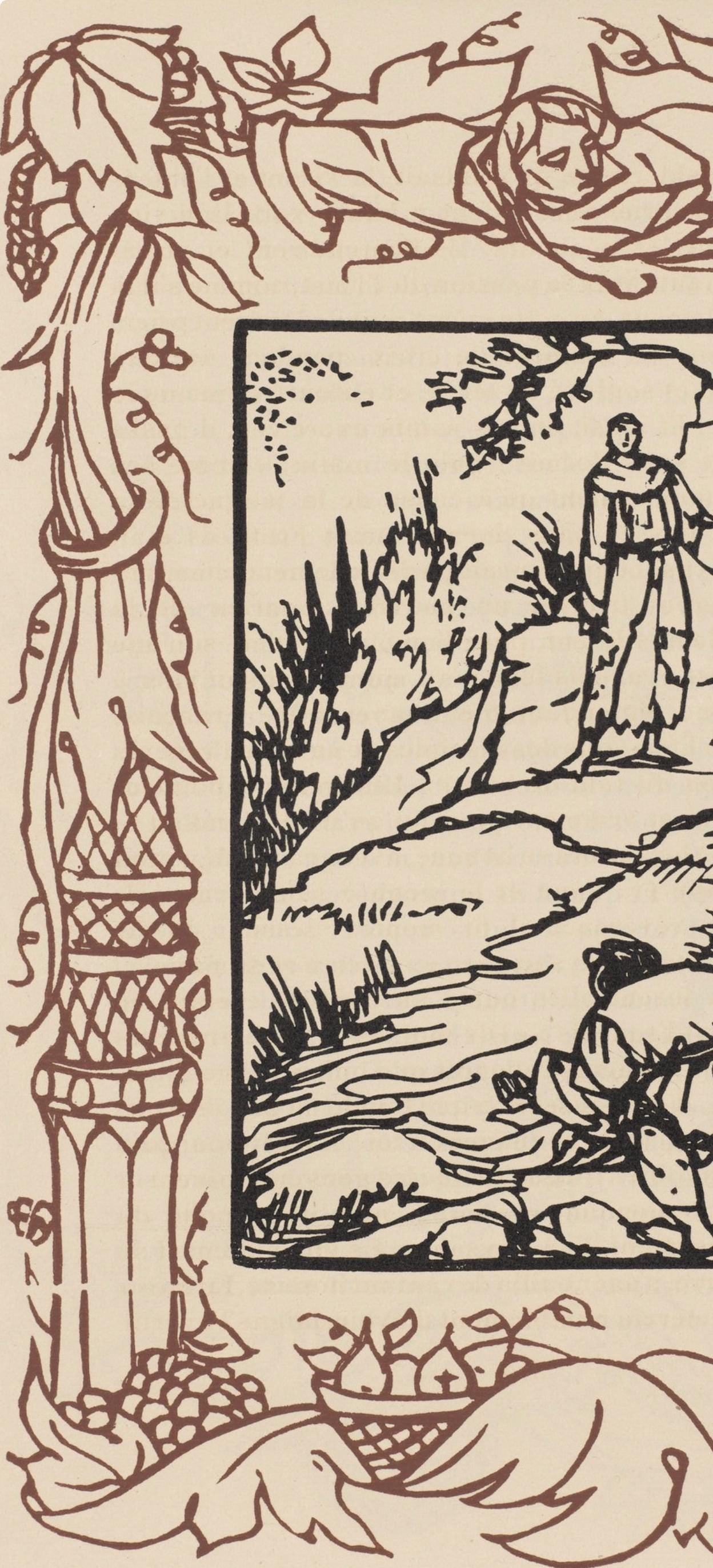 Woodcut - mile Bernard - Composition (Morane - No. 100) - Les Petites Fleurs de St. Franoise - 5