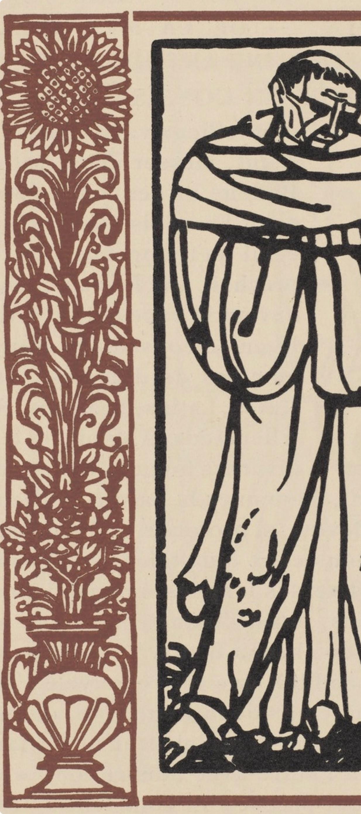 Woodcut - mile Bernard - Composition (Morane - No. 100) - Les Petites Fleurs de St. Franoise - 3