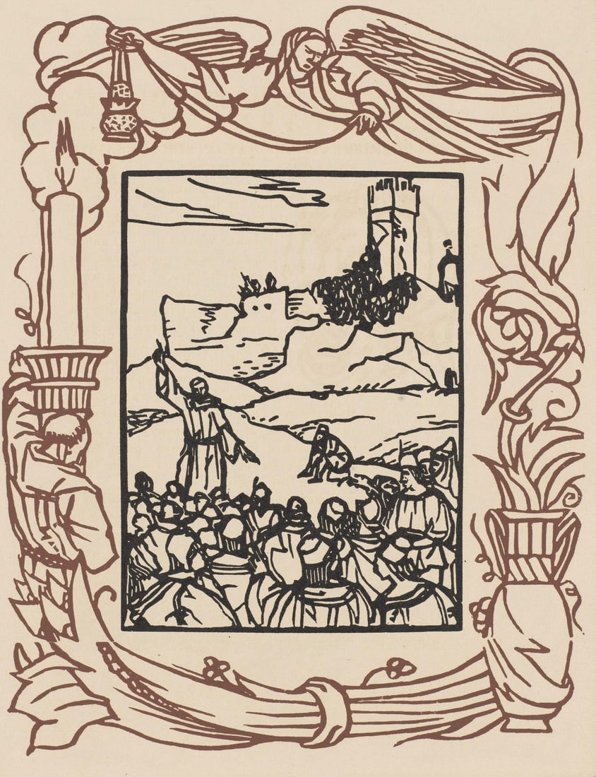 Woodcut - mile Bernard - Composition (Morane - No. 100) - Les Petites Fleurs de St. Franoise (1 of 10)