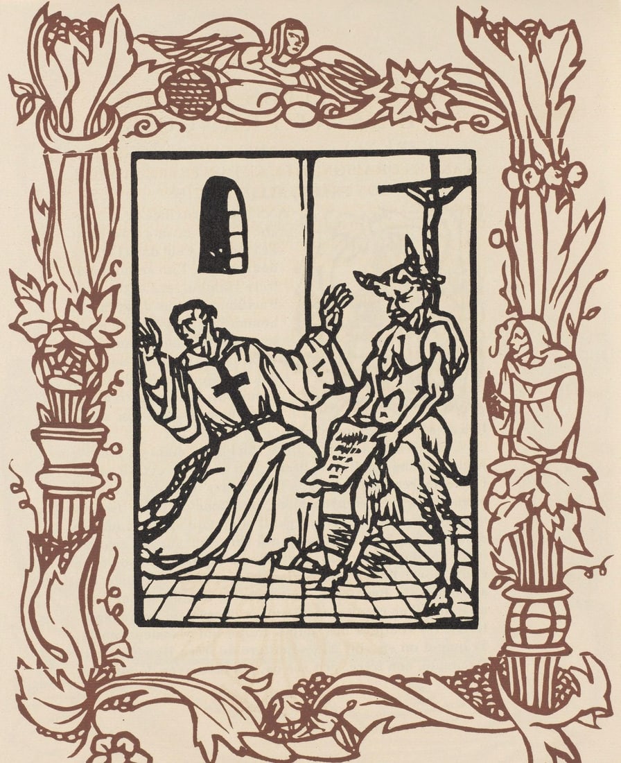 Woodcut - mile Bernard - Composition (Morane - No. 100) - Les Petites Fleurs de St. Franoise (1 of 10)