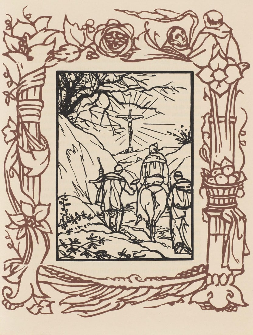 Woodcut - mile Bernard - Composition (Morane - No. 100) - Les Petites Fleurs de St. Franoise (1 of 10)
