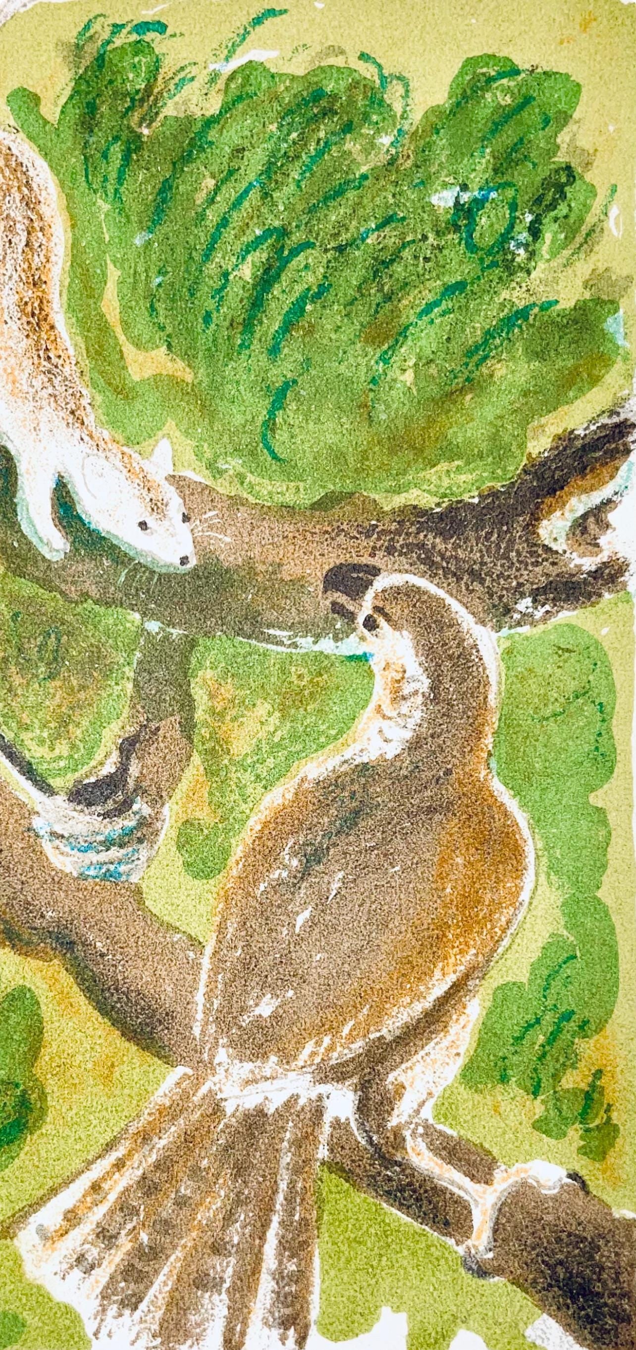 Lithograph - Maurice Mourlot - Composition - de Goupil a Margot - Histoires De Btes - 2