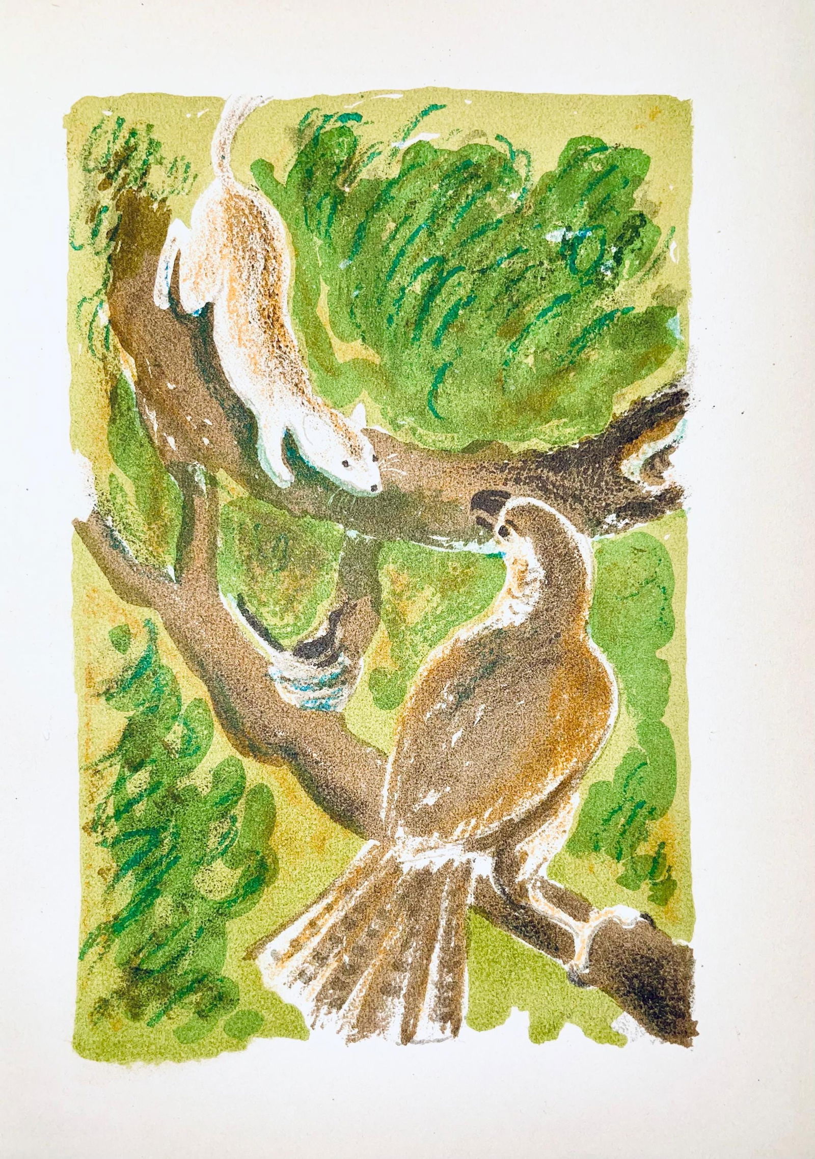 Lithograph - Maurice Mourlot - Composition - de Goupil a Margot - Histoires De Btes - 4