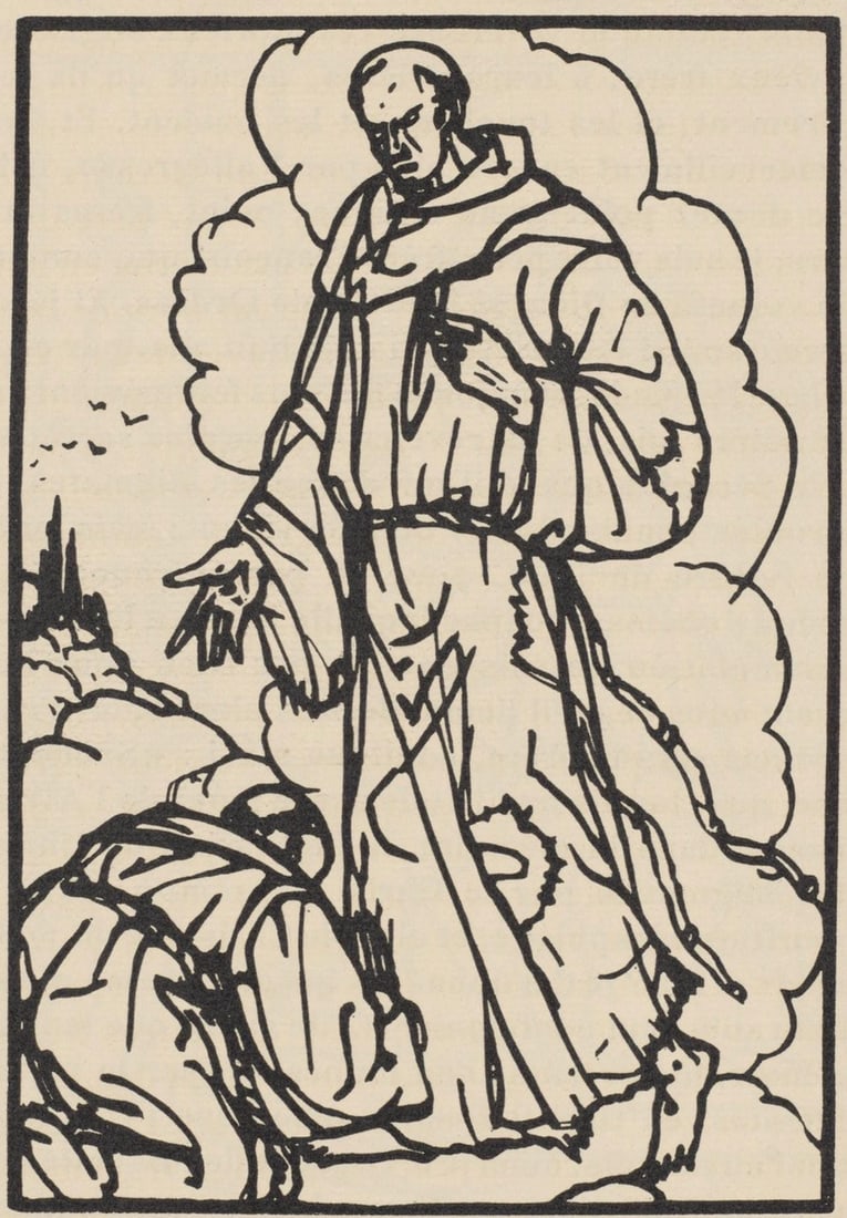 Woodcut - mile Bernard - Composition (Morane - No. 100) - Les Petites Fleurs de St. Franoise - 2