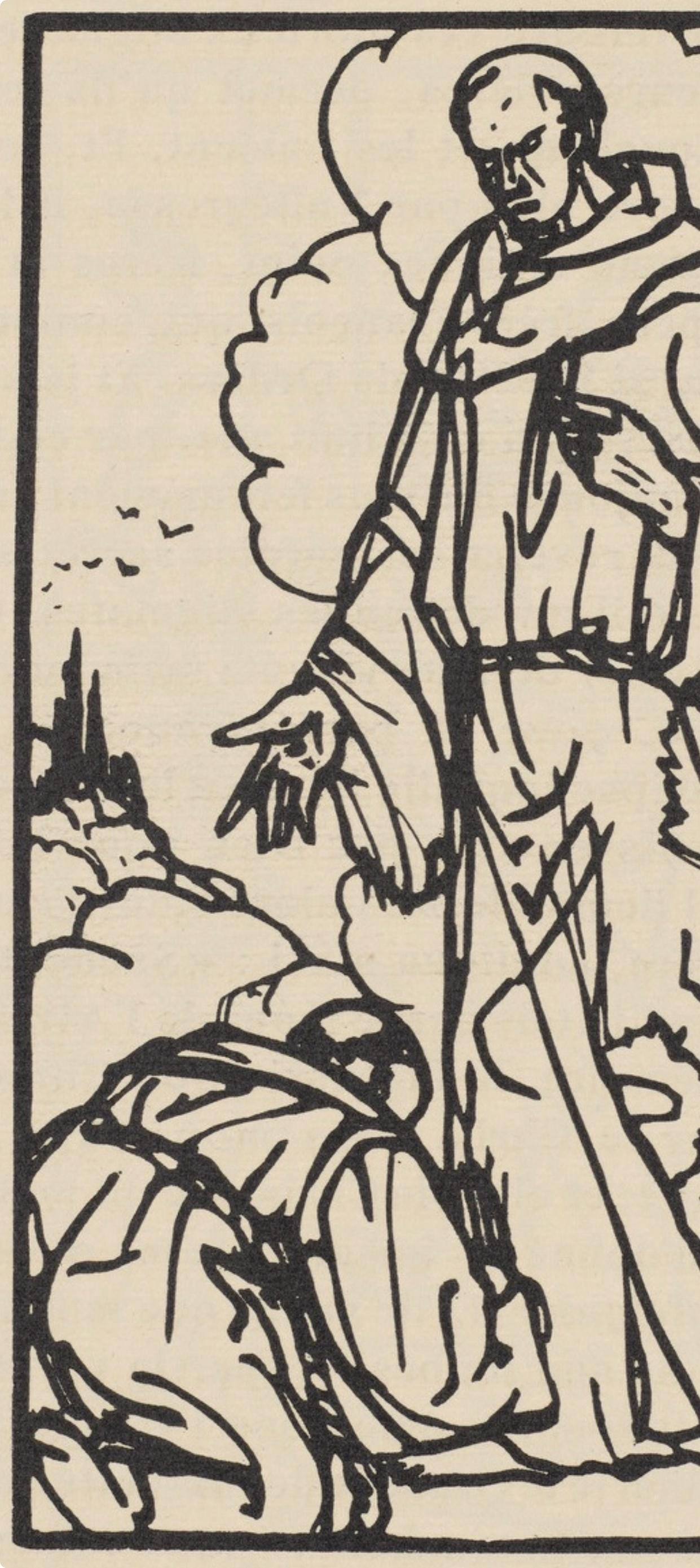 Woodcut - mile Bernard - Composition (Morane - No. 100) - Les Petites Fleurs de St. Franoise - 3