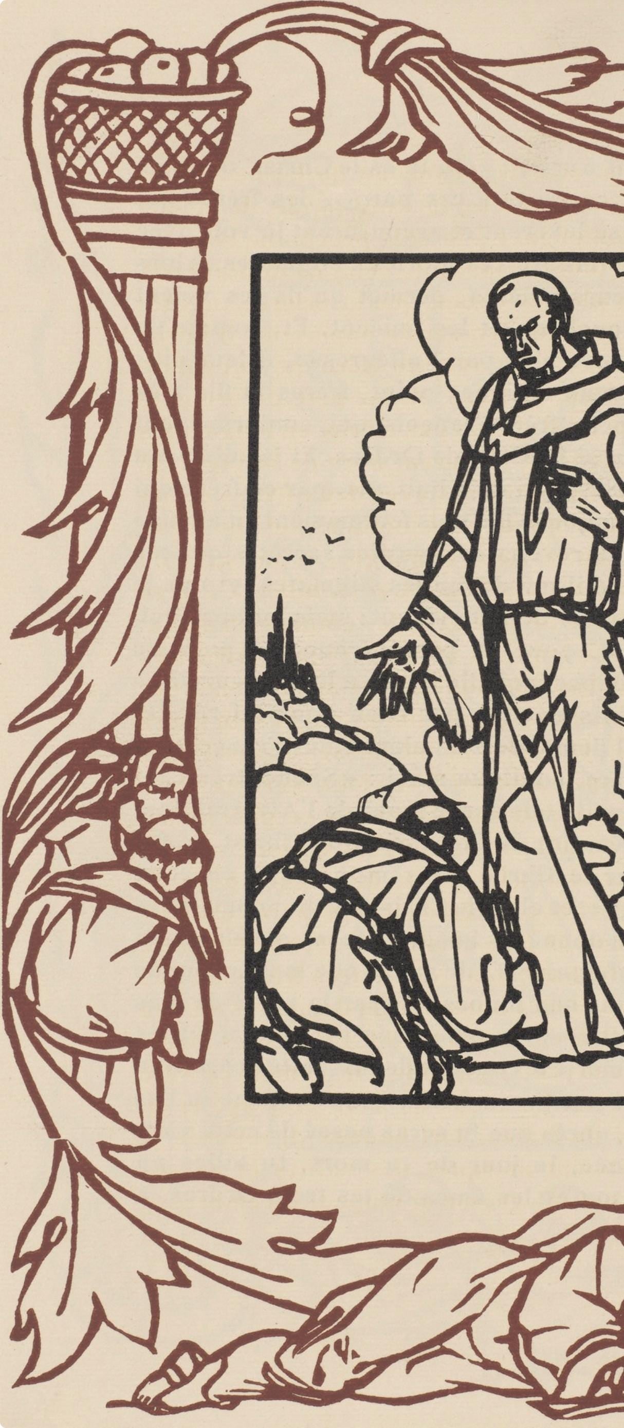 Woodcut - mile Bernard - Composition (Morane - No. 100) - Les Petites Fleurs de St. Franoise - 5