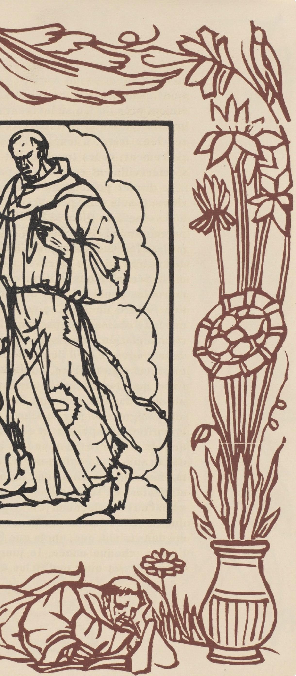 Woodcut - mile Bernard - Composition (Morane - No. 100) - Les Petites Fleurs de St. Franoise - 6