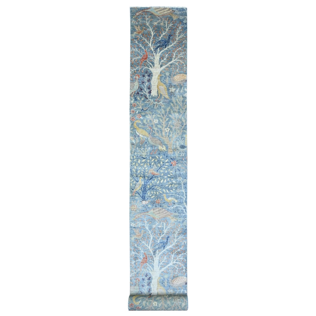 Rug 2'6"x25'7" Blue Afghan Peshawar Birds Design Hand Knotted Wool Runner: Rug 2'6"x25'7" Blue Afghan Peshawar Birds Design Hand Knotted Wool Runner This listing features Rug 2'6"x25'7" Blue Afghan Peshawar Birds Design Hand Knotted Wool Runner. Item specifics are provided b
