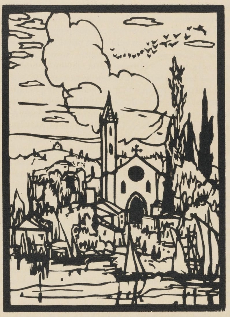 Woodcut - mile Bernard - Composition (Morane - No. 100) - Les Petites Fleurs de St. Franoise - 2