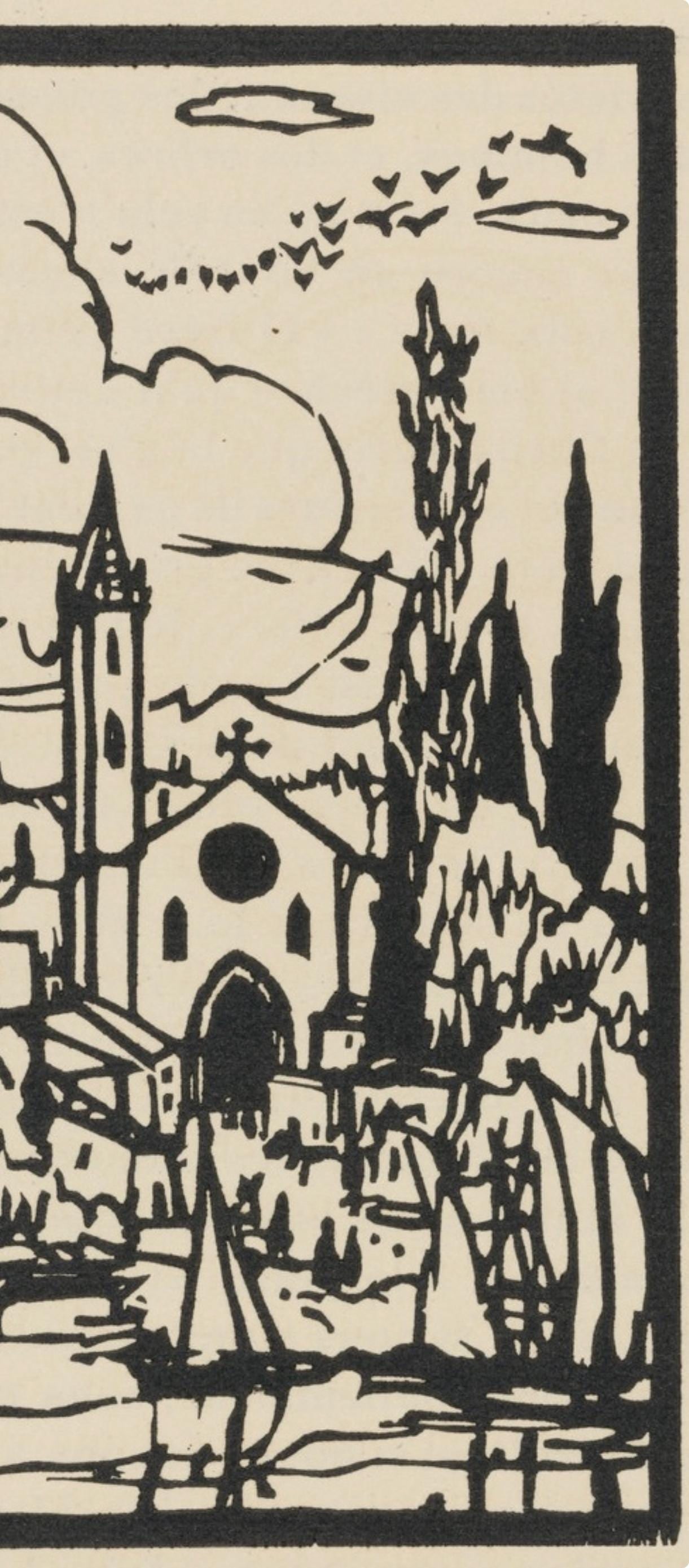 Woodcut - mile Bernard - Composition (Morane - No. 100) - Les Petites Fleurs de St. Franoise - 4