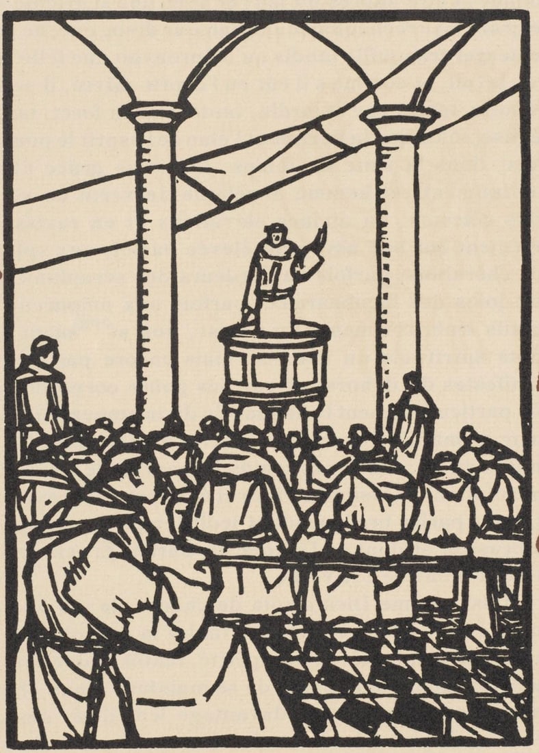 Woodcut - mile Bernard - Composition (Morane - No. 100) - Les Petites Fleurs de St. Franoise - 2