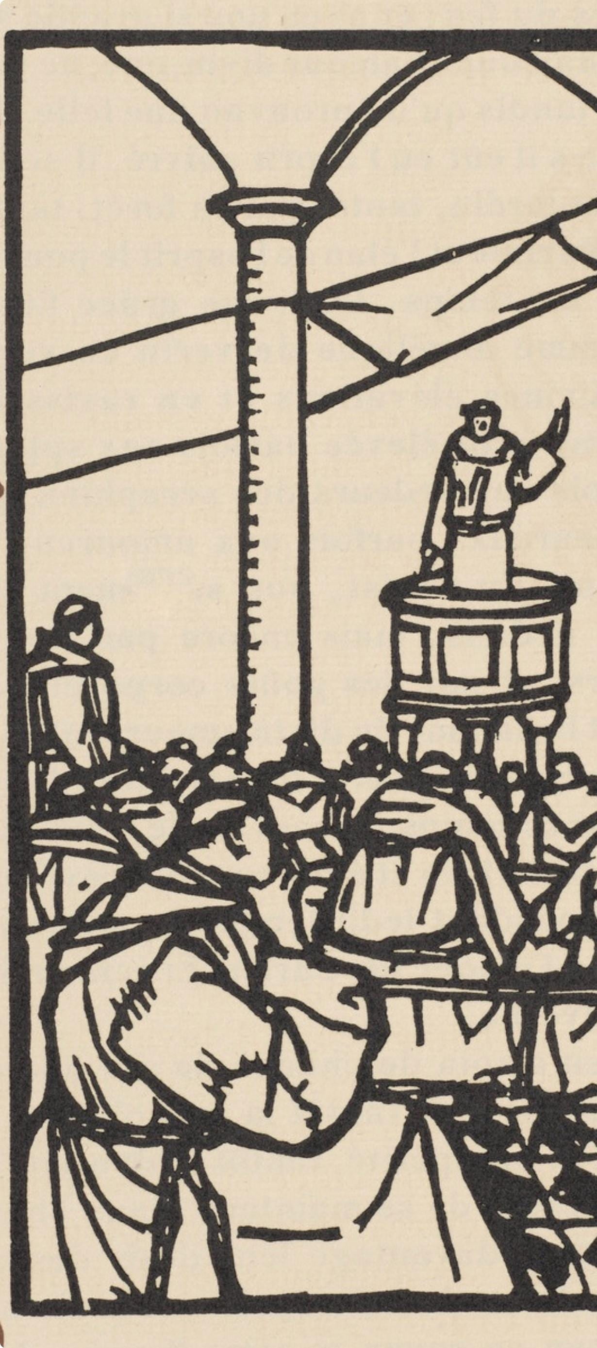 Woodcut - mile Bernard - Composition (Morane - No. 100) - Les Petites Fleurs de St. Franoise - 3