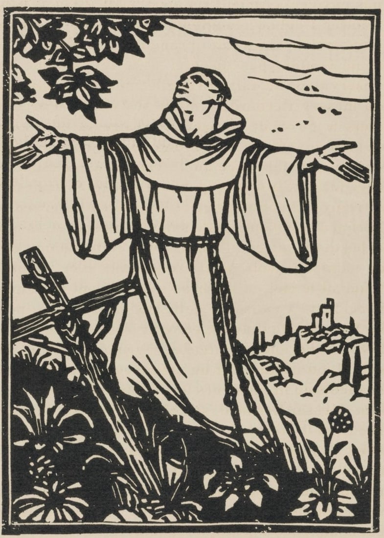 Woodcut - mile Bernard - Composition (Morane - No. 100) - Les Petites Fleurs de St. Franoise - 2