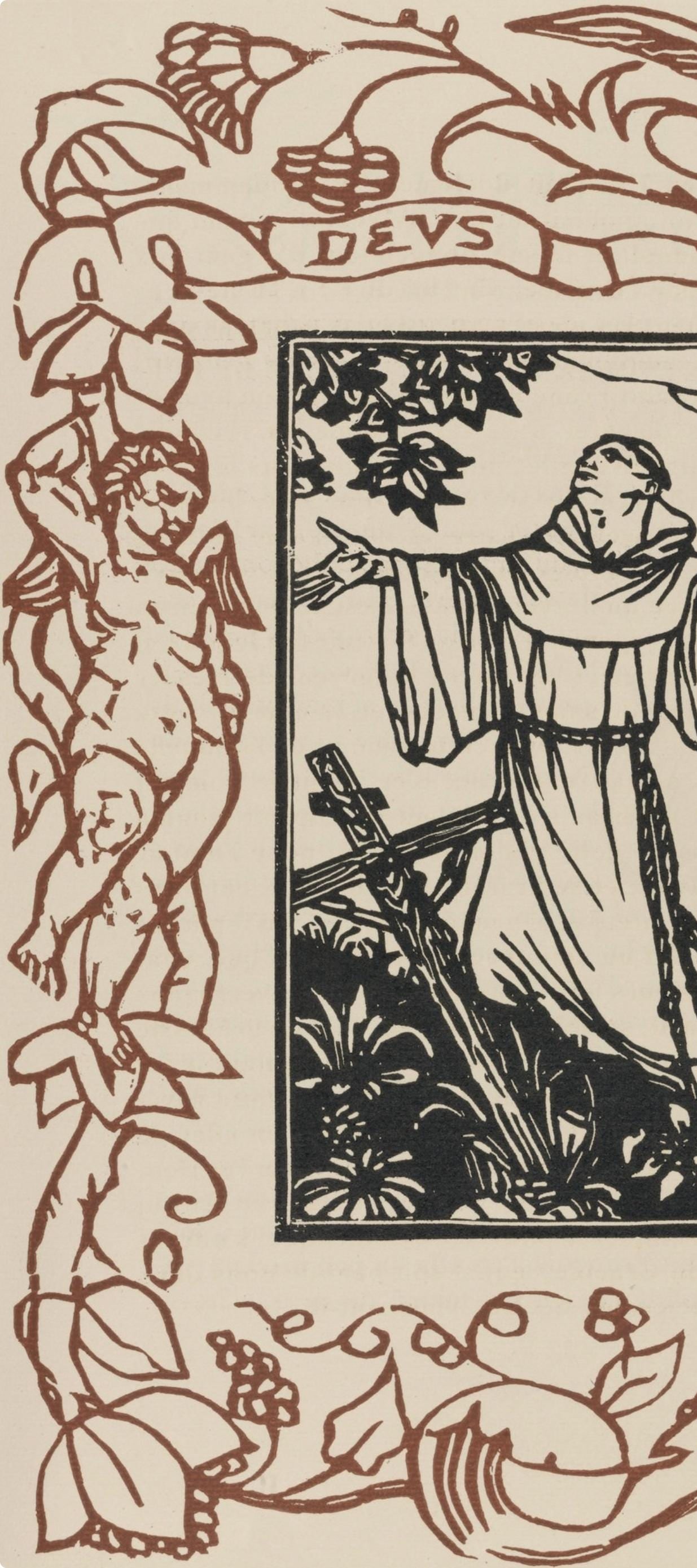 Woodcut - mile Bernard - Composition (Morane - No. 100) - Les Petites Fleurs de St. Franoise - 5