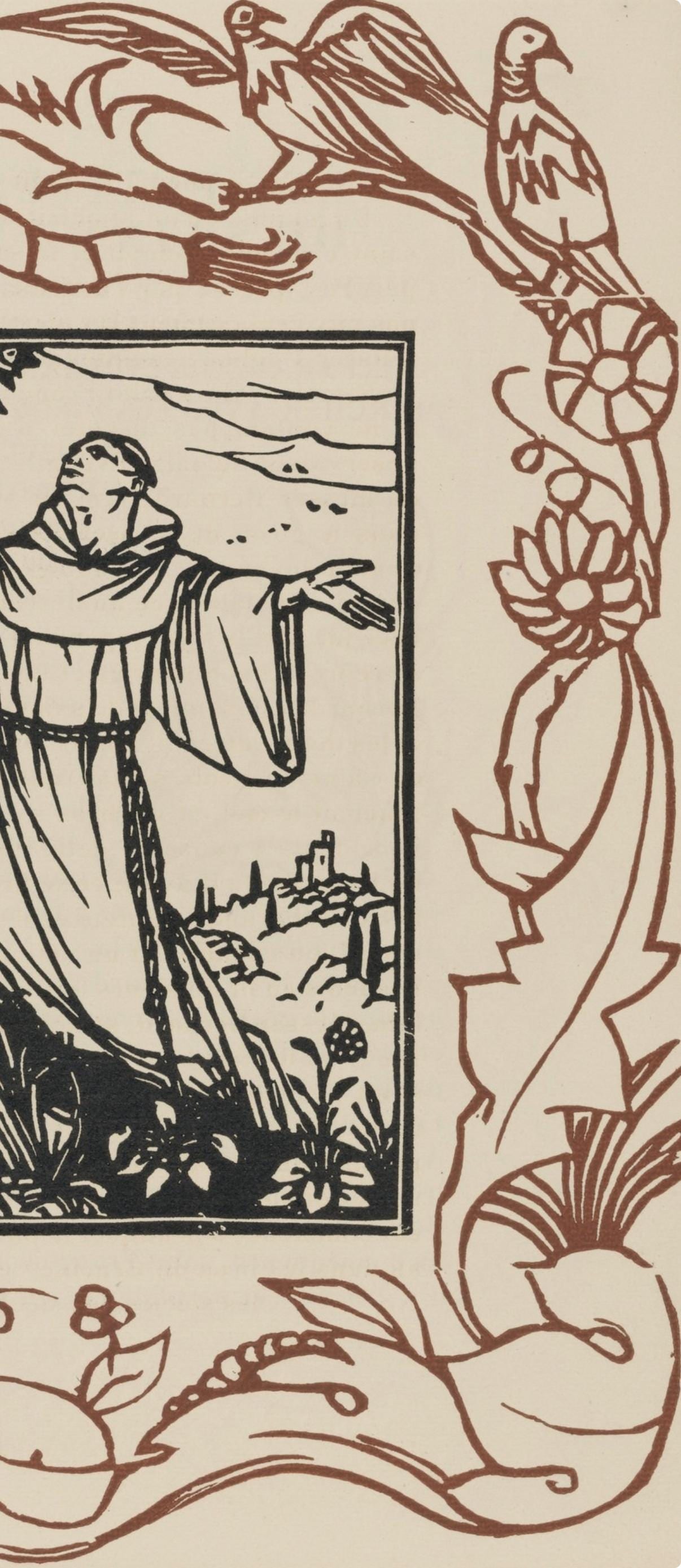 Woodcut - mile Bernard - Composition (Morane - No. 100) - Les Petites Fleurs de St. Franoise - 6