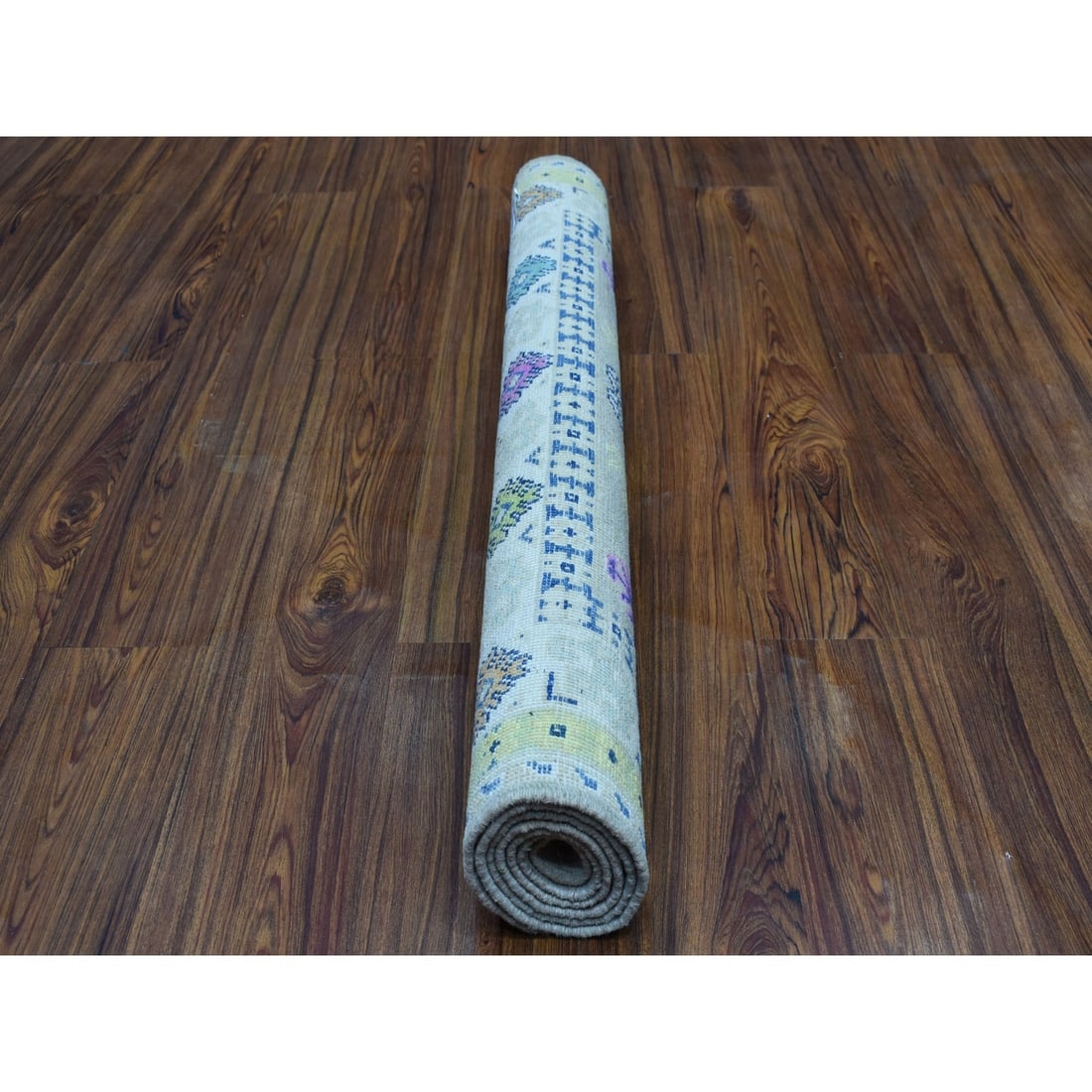 Rug 3'3"x5' Colorful Gray Fusion Kazak Pure Wool Hand Knotted Oriental - 4