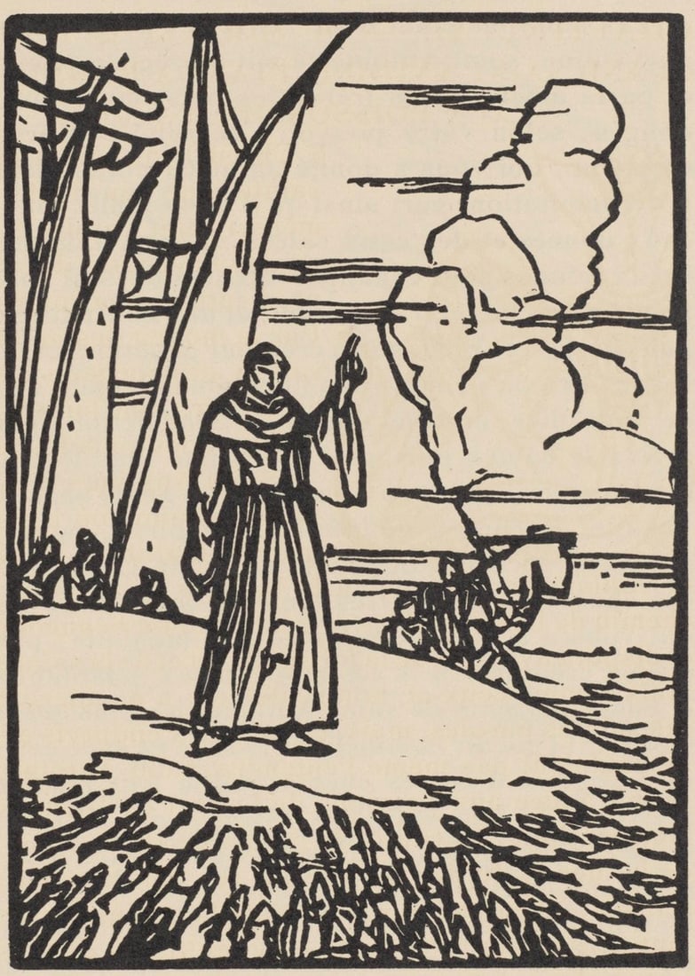 Woodcut - mile Bernard - Composition (Morane - No. 100) - Les Petites Fleurs de St. Franoise - 2