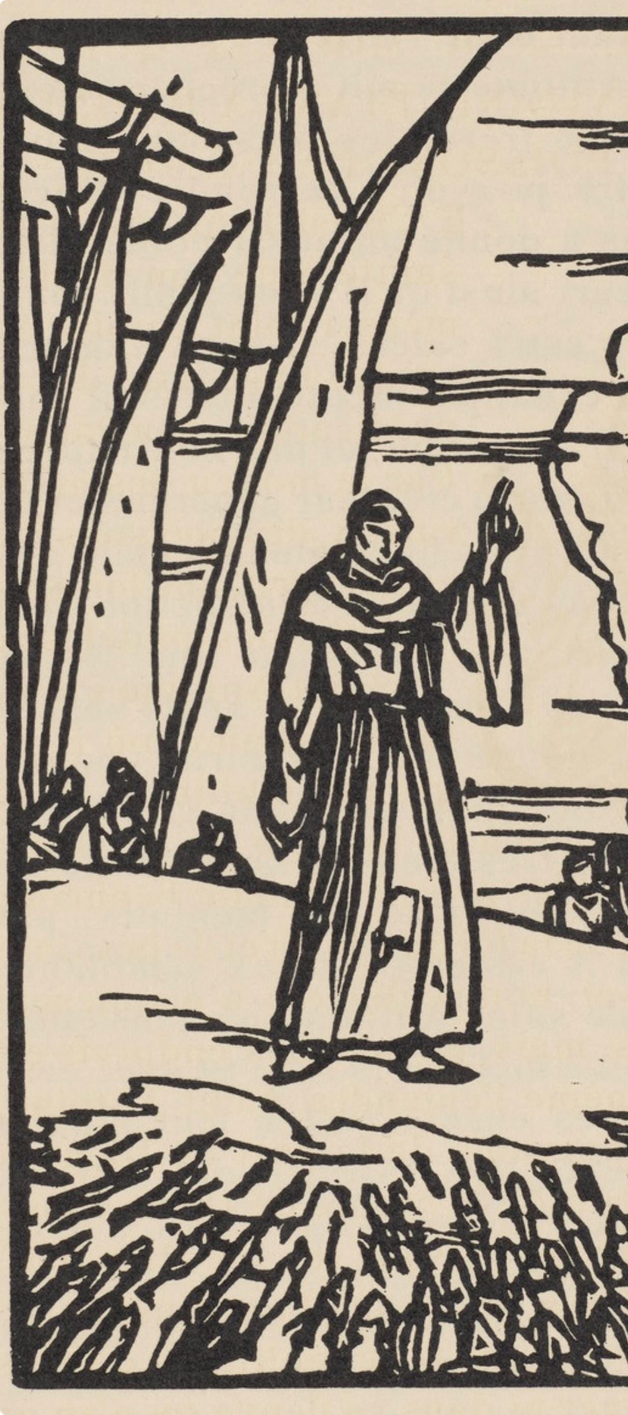Woodcut - mile Bernard - Composition (Morane - No. 100) - Les Petites Fleurs de St. Franoise - 3