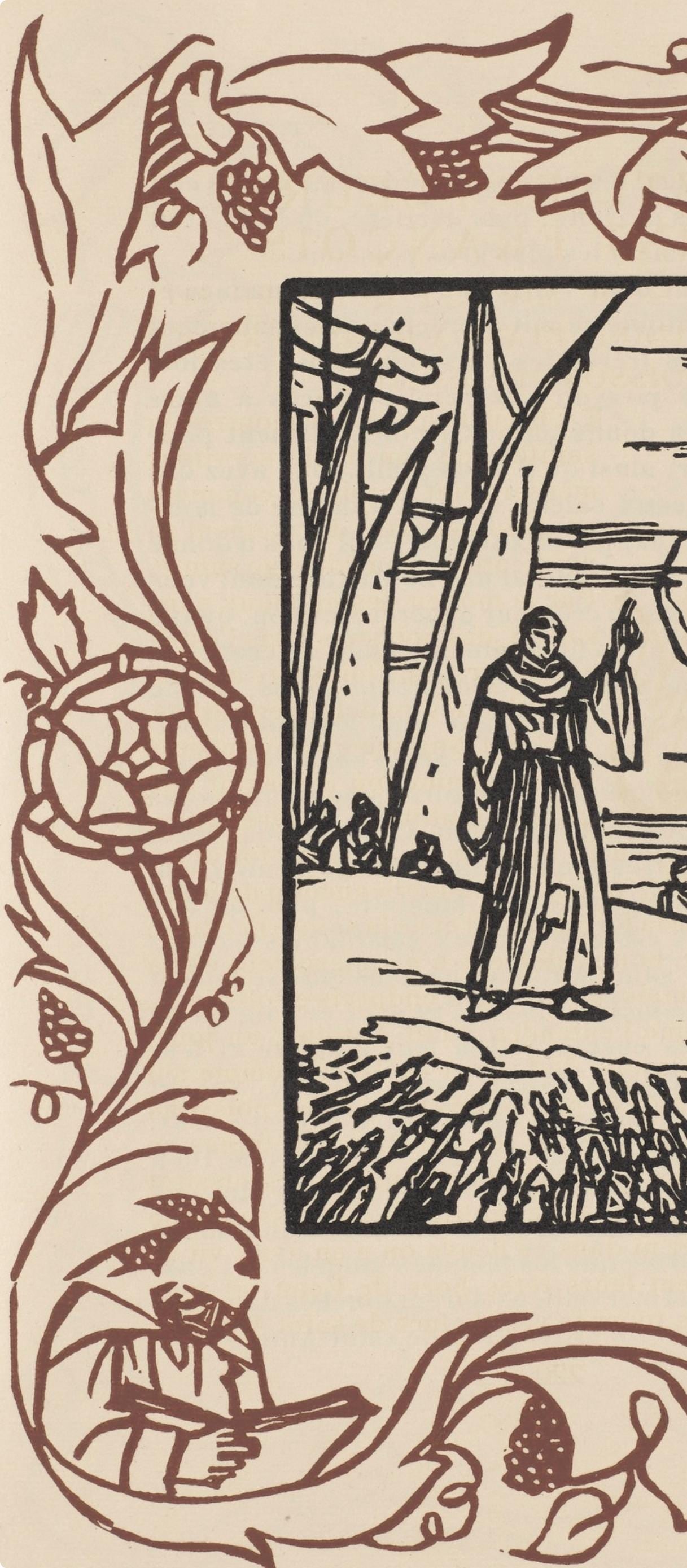 Woodcut - mile Bernard - Composition (Morane - No. 100) - Les Petites Fleurs de St. Franoise - 5