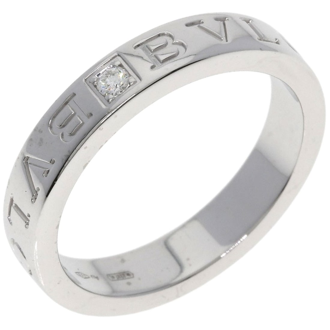 Gold BVLGARI Double logo Diamond Ring K18 White - 2