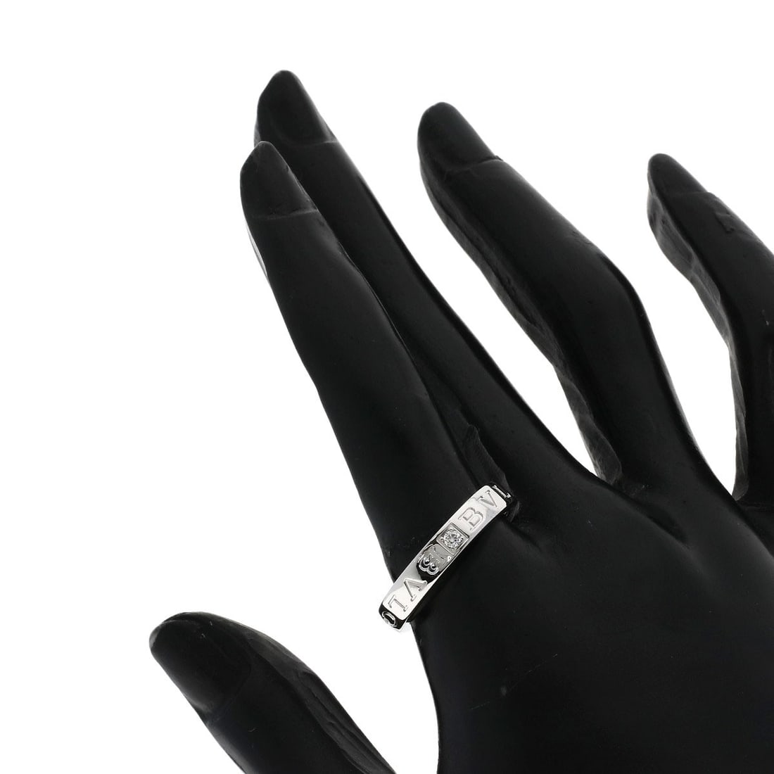 Gold BVLGARI Double logo Diamond Ring K18 White - 7