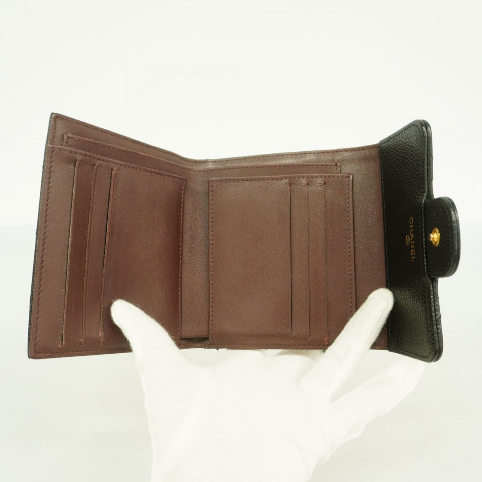 Calfskin Chanel Wallet (Tri-Fold) Grained - 3