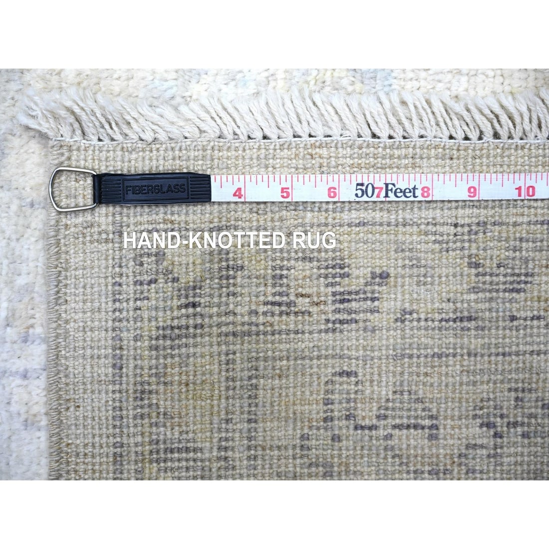 Rug 8'x9'5" Voyage Gray Hand Knotted Afghan Angora Oushak Wool Oriental - 12