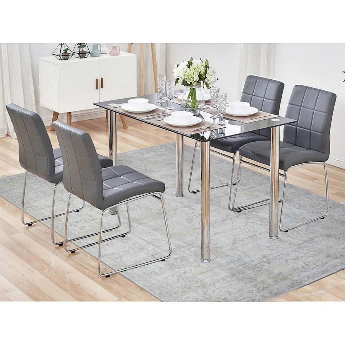 Rug 8'x9'5" Voyage Gray Hand Knotted Afghan Angora Oushak Wool Oriental - 2