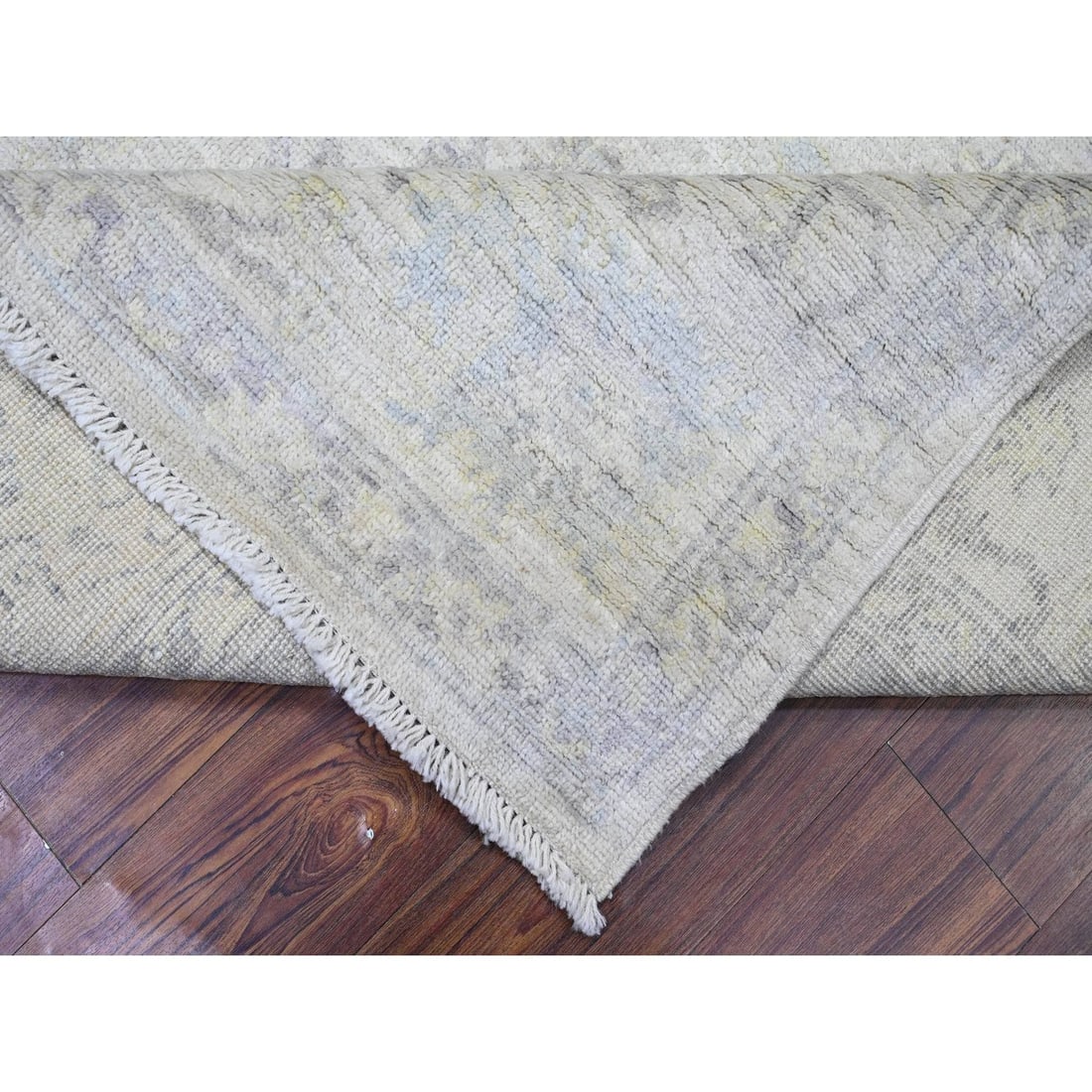 Rug 8'x9'5" Voyage Gray Hand Knotted Afghan Angora Oushak Wool Oriental - 7