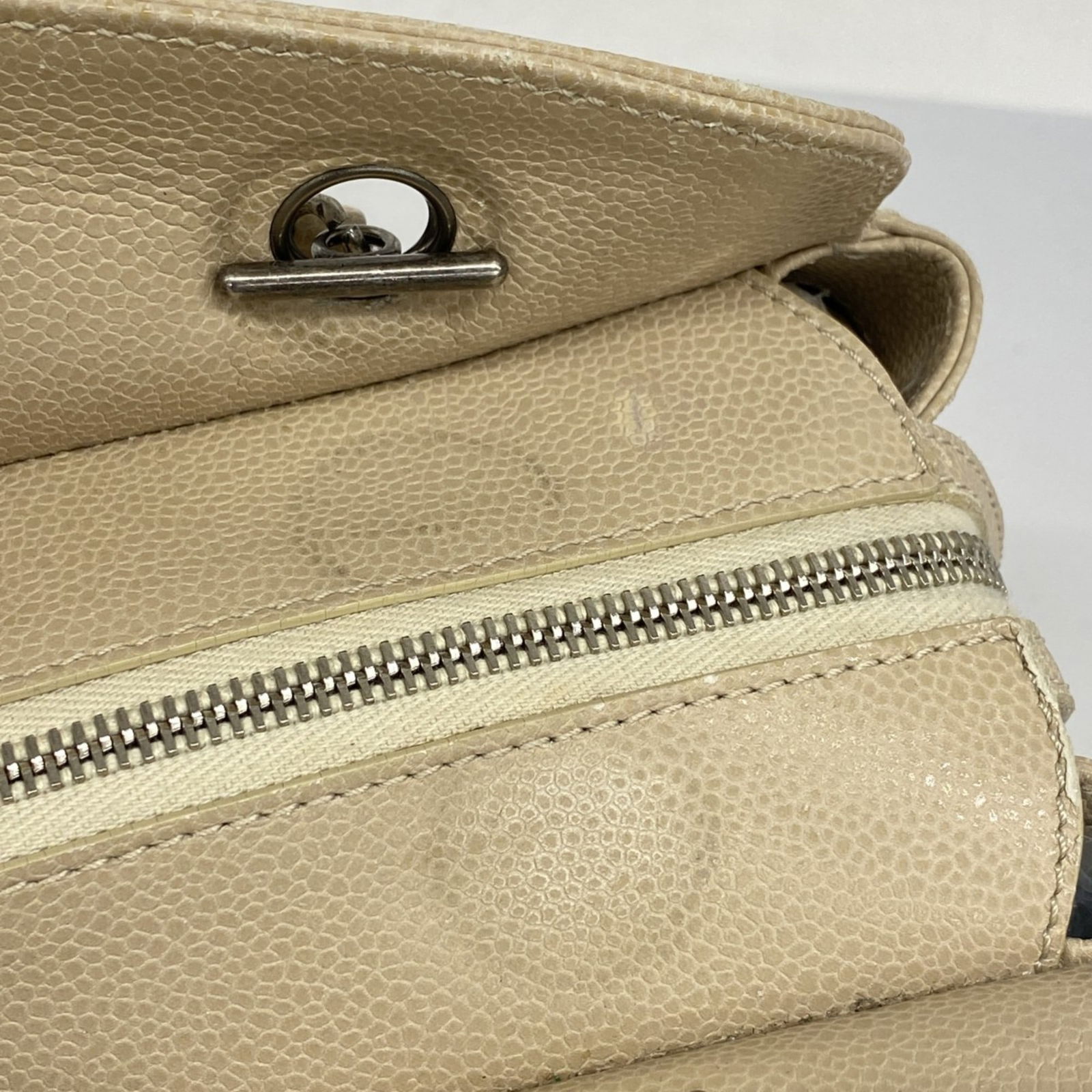 Calfskin Chanel Shoulder Bag Grained - 9